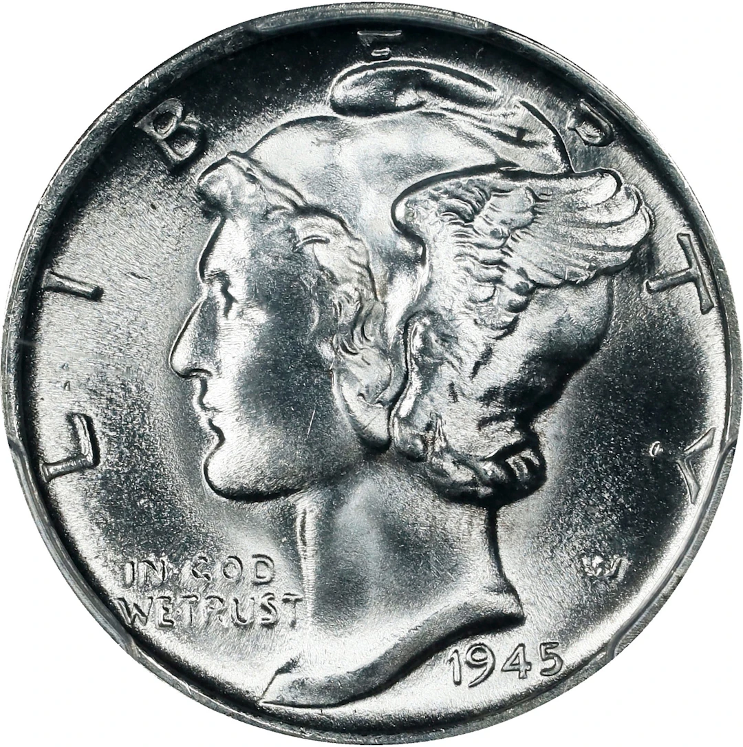 1945-S Mercury Dime. MS-67 FB (PCGS). CAC.