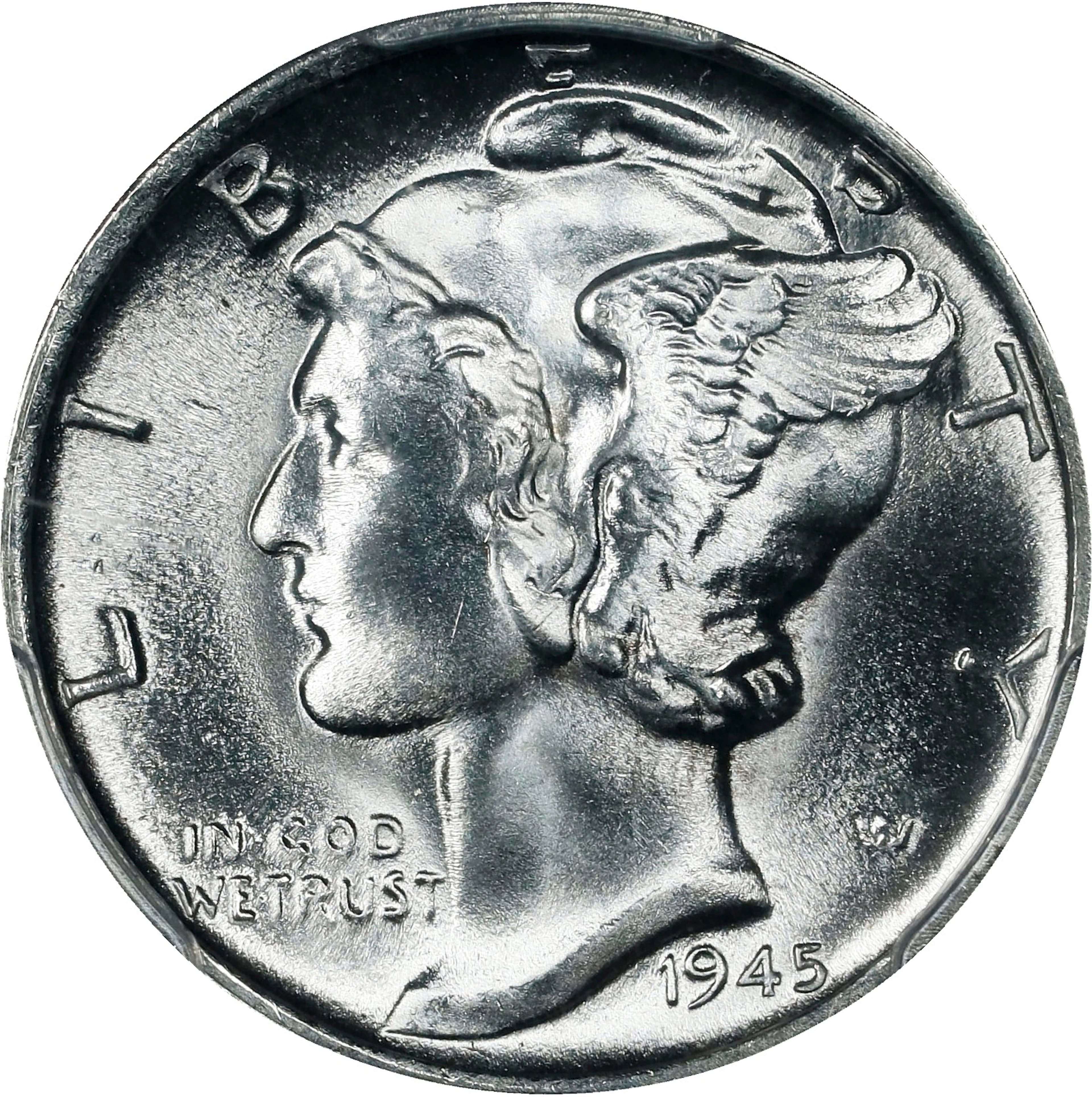 1945-S Mercury Dime. MS-67 FB (PCGS). CAC.
