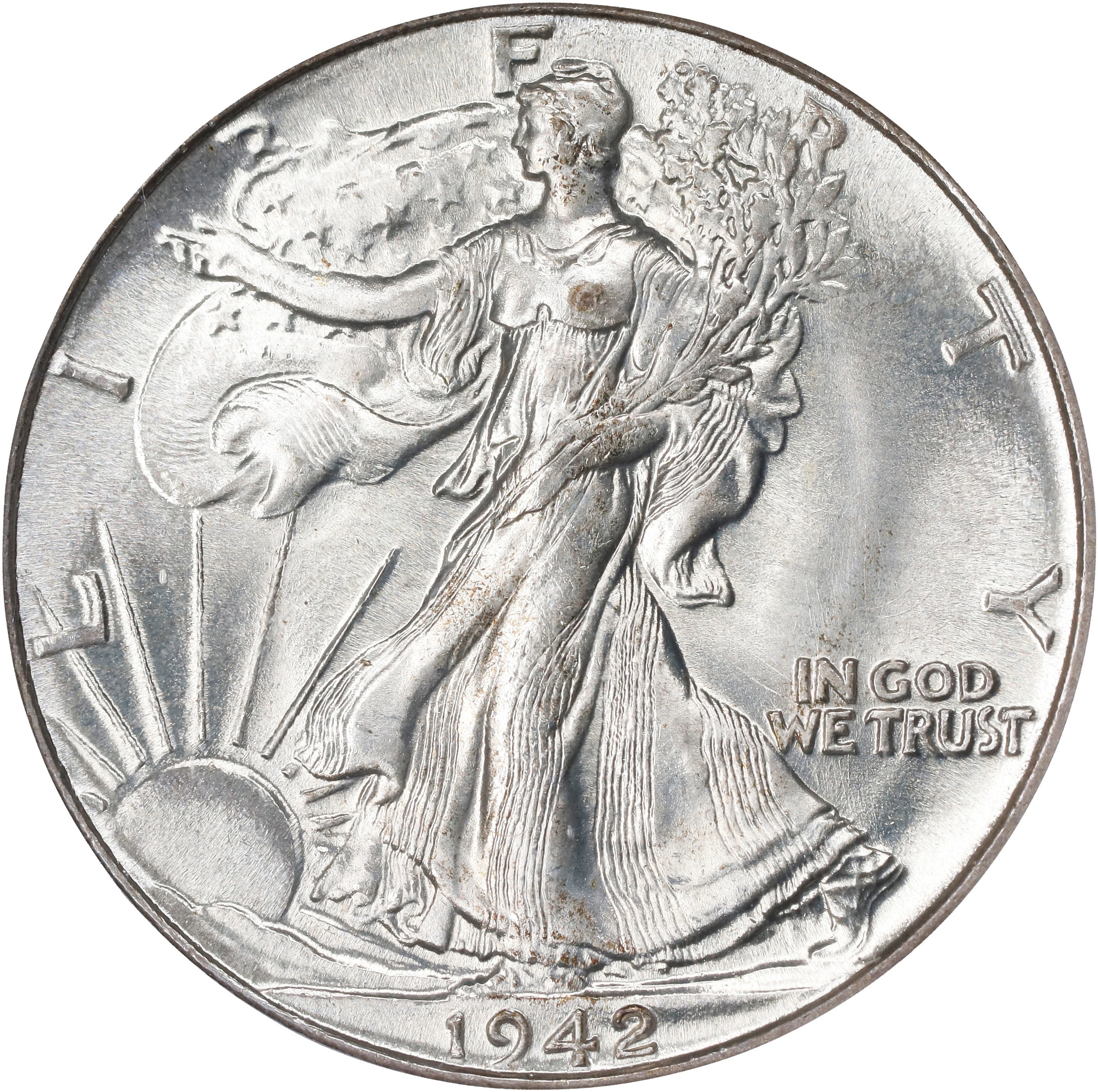 1942 Walking Liberty Half Dollar. MS-67 (ICG).