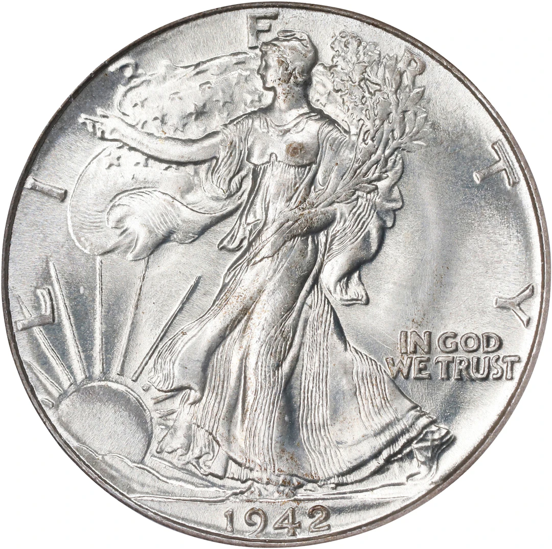 1942 Walking Liberty Half Dollar. MS-67 (ICG).