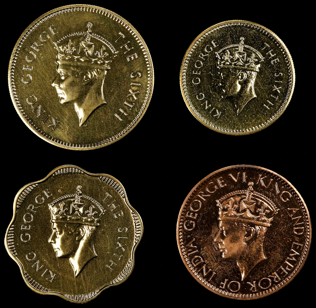 CEYLON. Quartet of Mixed Denominations (4 Pieces), 1945 & 1951. George