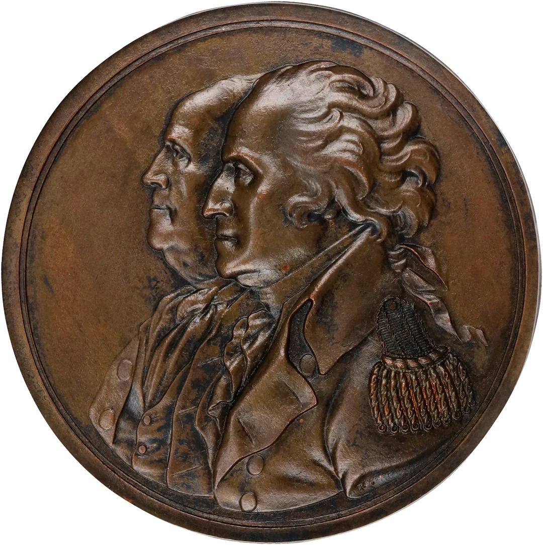 "1783" (ca. 1808) Washington - Franklin / Treaty of Paris Sansom Medal.
