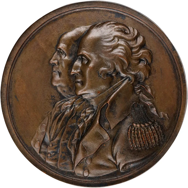 "1783" (ca. 1808) Washington - Franklin / Treaty of Paris Sansom Medal.