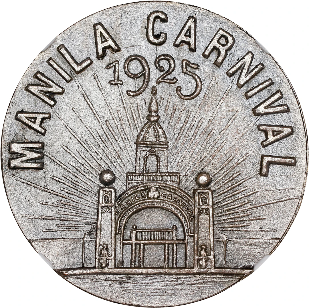 PHILIPPINES. Manila. Carnival Silvered Bronze Medal, 1925. NGC MS-65.