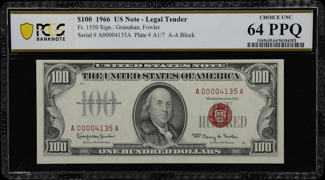 Fr. 1550. 1966 $100 Legal Tender Note. PCGS Banknote Choice Uncirculated