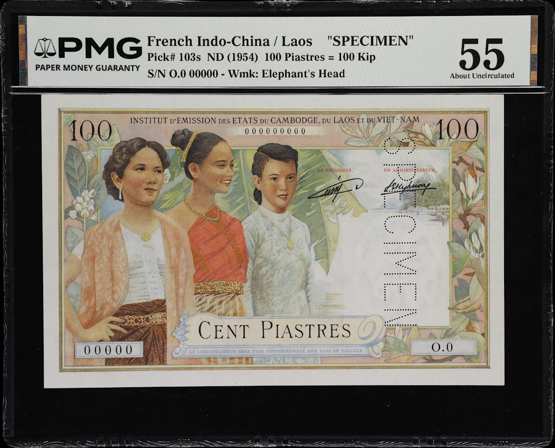 FRENCH INDO-CHINA / LAOS. Institut d'Emission des Etats du Cambodge