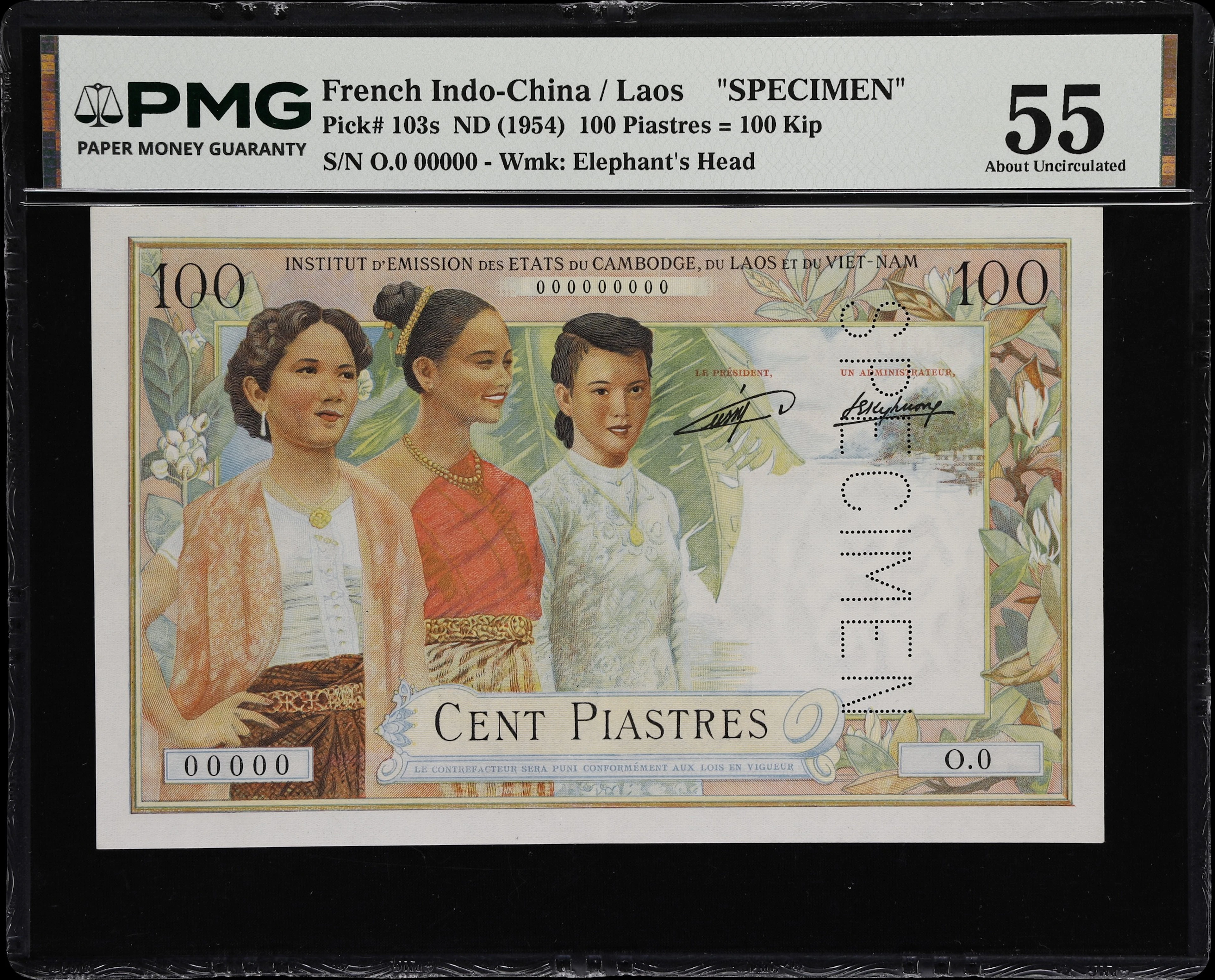 FRENCH INDO-CHINA / LAOS. Institut d'Emission des Etats du Cambodge