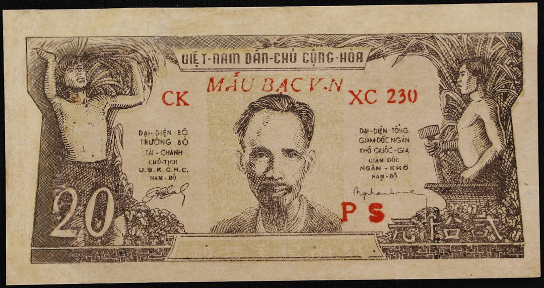 VIETNAM. Viet-Nam Dan-Chu Cong-Hoa. 20 Dong, ND (1952). P-38s. Specimen.