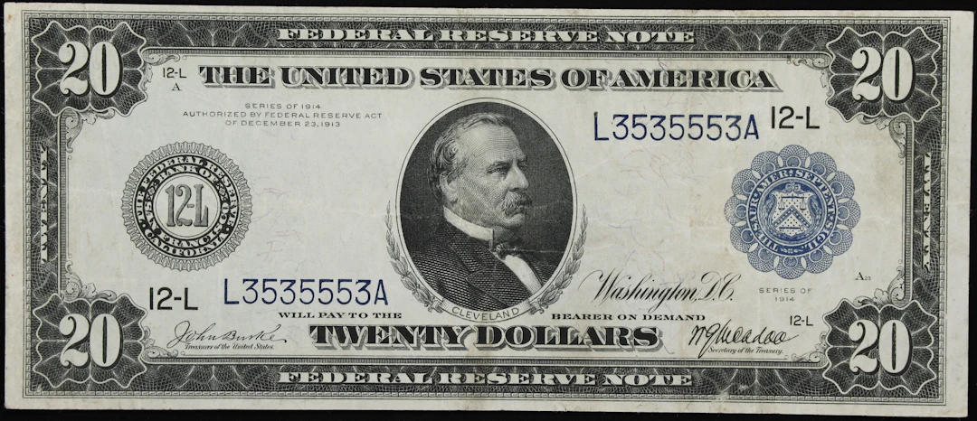 Fr. 1008. 1914 $20 Federal Reserve Note. San Francisco. Very Fine.