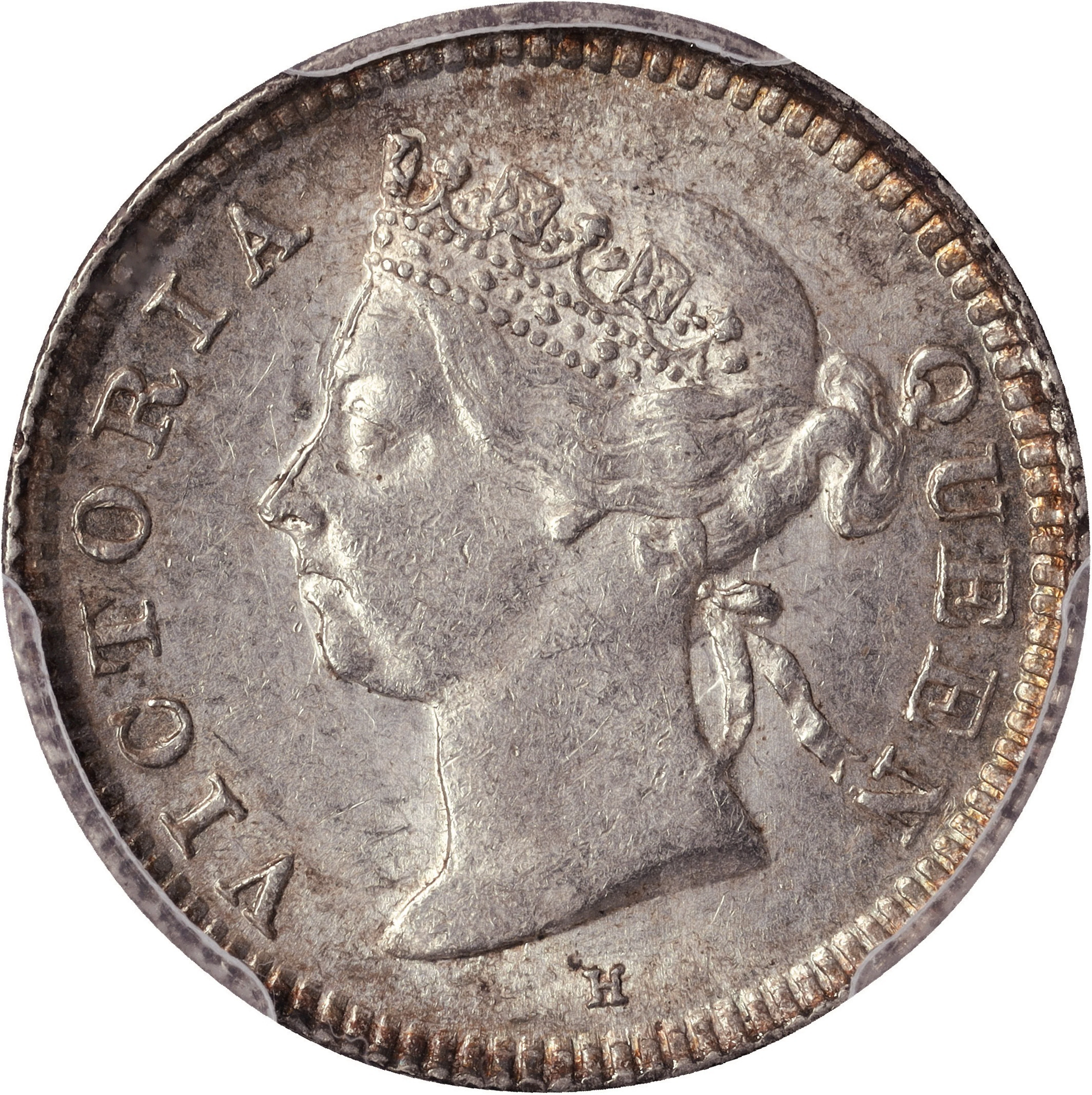 (t) HONG KONG (SAR). 5 Cents, 1892-H. Birmingham (Heaton) Mint. Victoria.