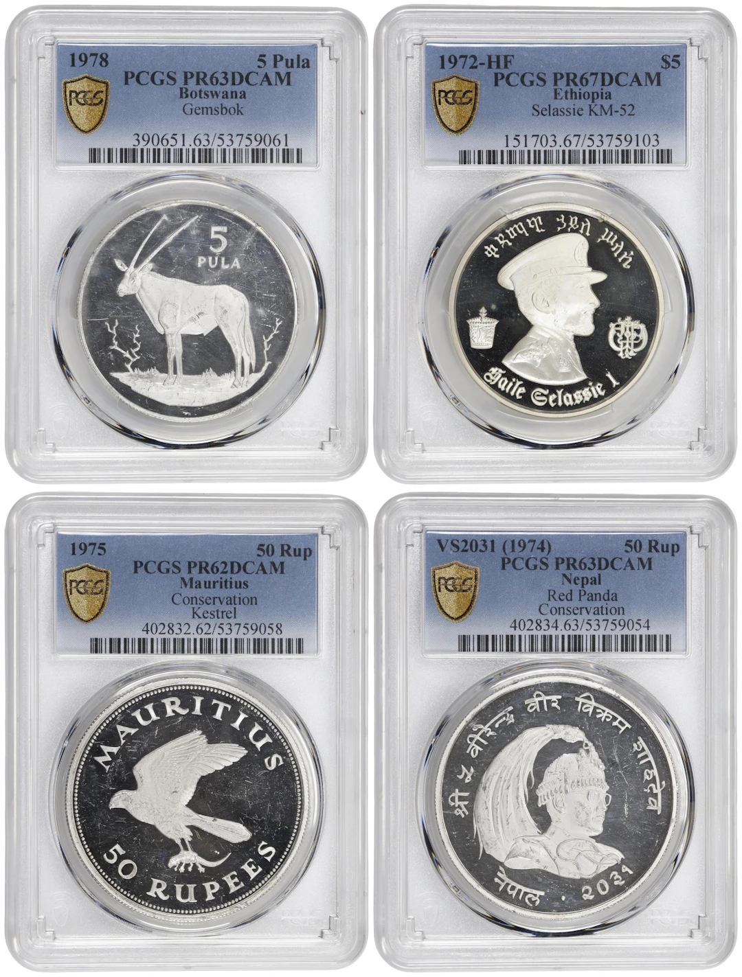 MIXED LOTS. Quartet of Silver Denominations (4 Pieces), 1972-78. All