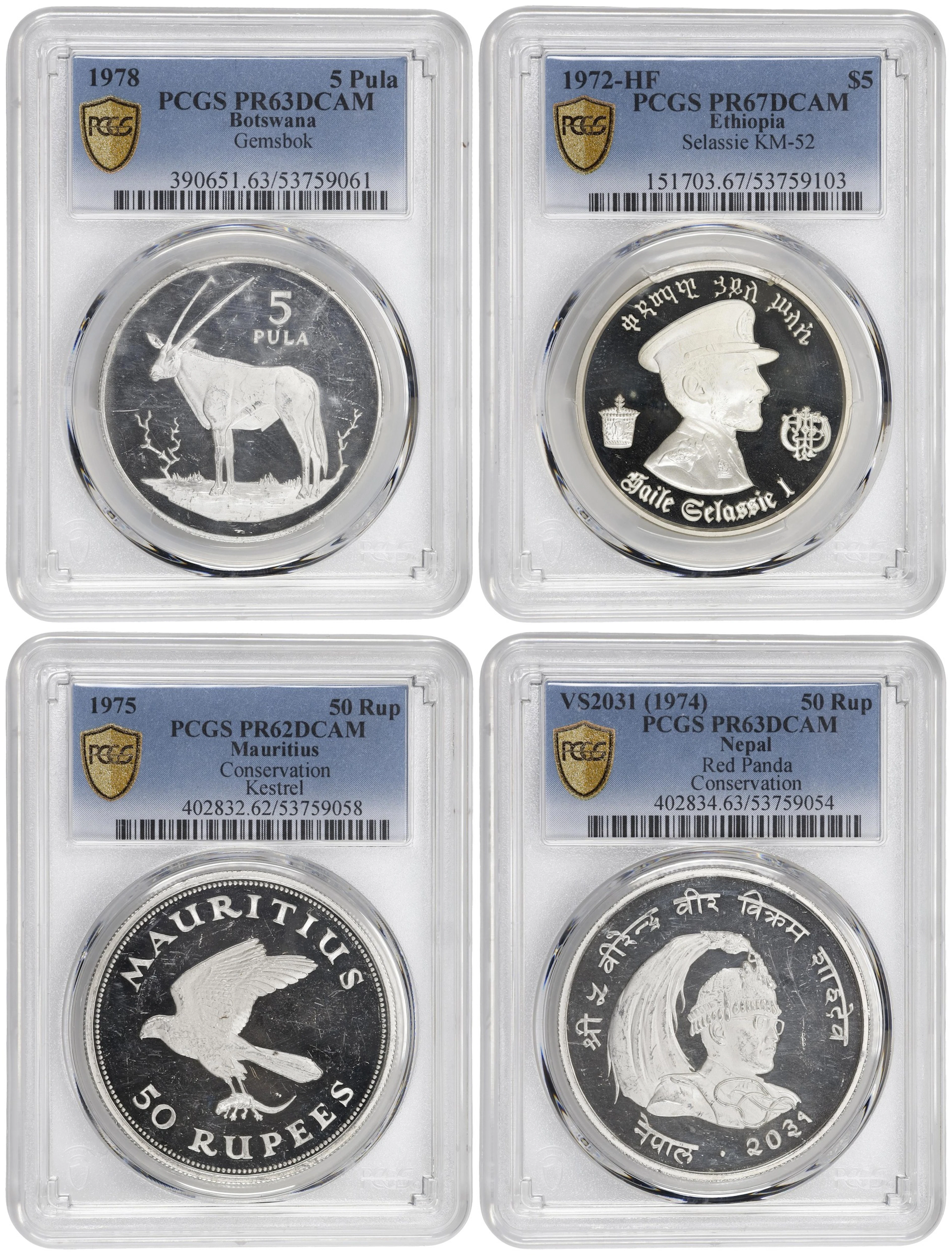 MIXED LOTS. Quartet of Silver Denominations (4 Pieces), 1972-78. All