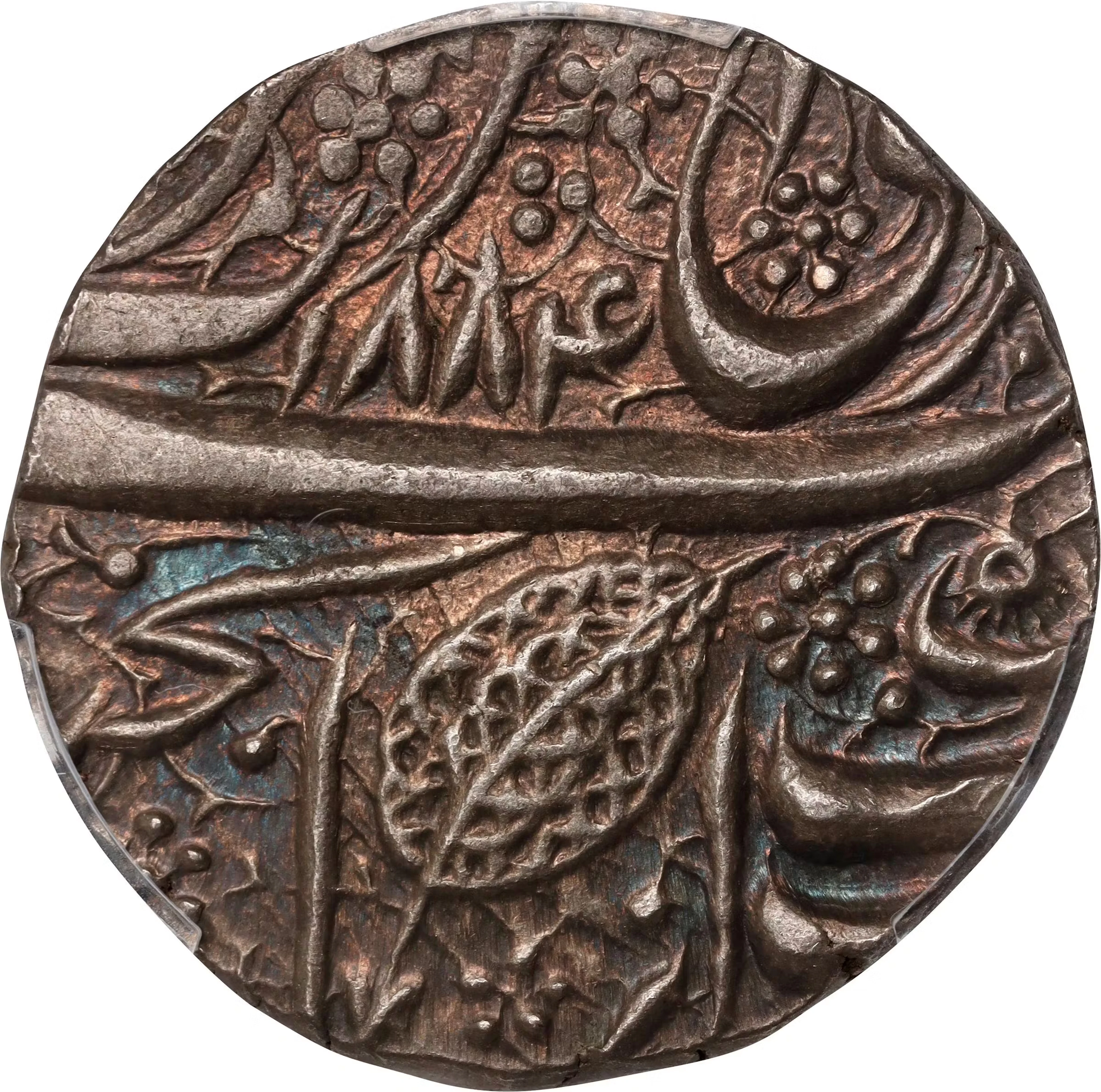 INDIA. Sikh Empire. Rupee, VS 1884 (1827). Amritsar Mint. Ranjit Singh.