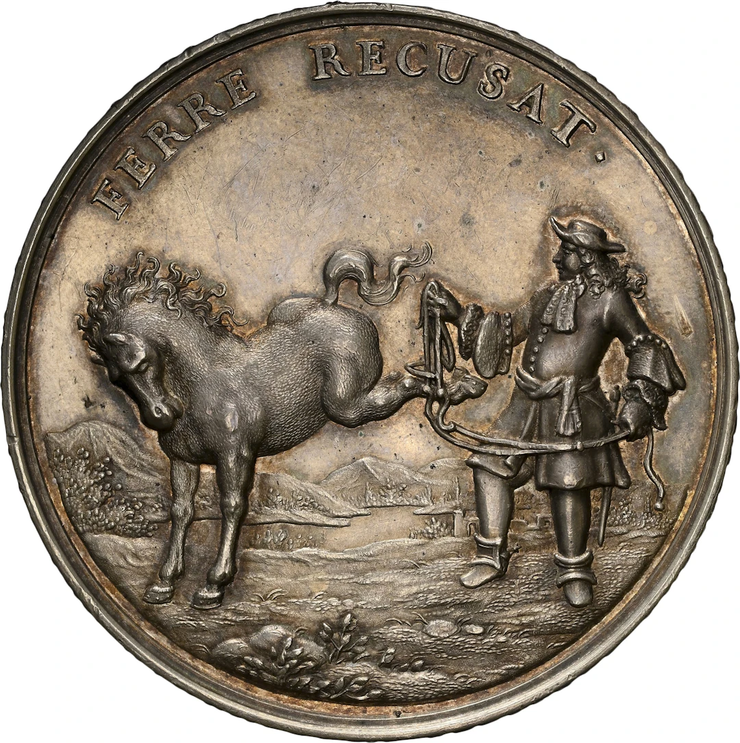 GERMANY. Lifting of the Hamburg Siege Silver Medal, 1686. NGC MS-62.