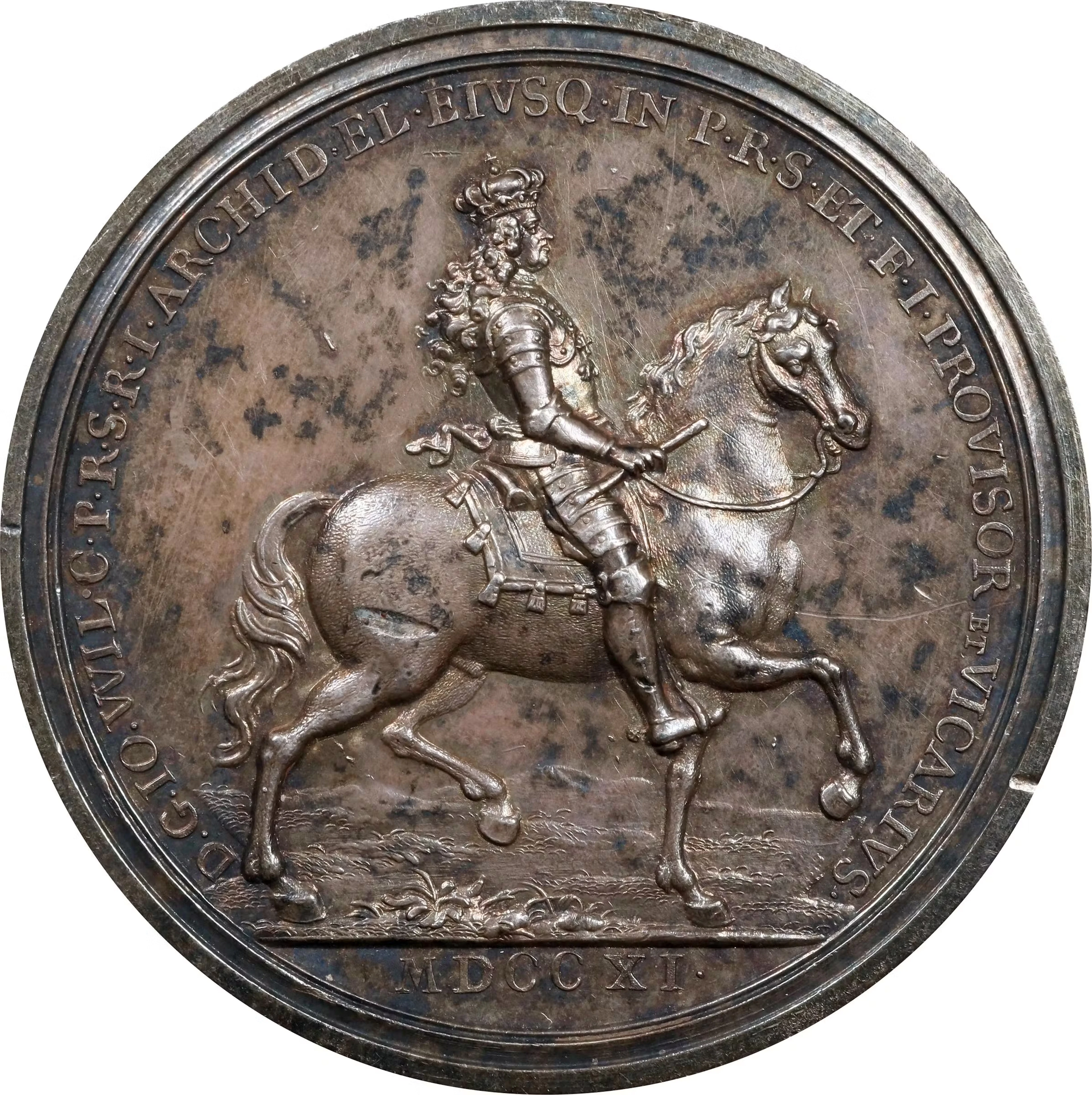 GERMANY. Pfalz. Exercise of the Imperial Vicariate Silver Medal, 1711.