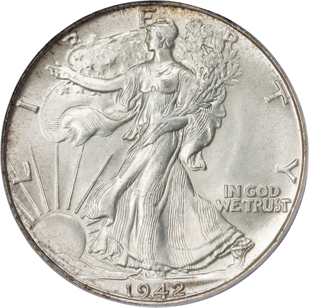 1942 Walking Liberty Half Dollar. MS-66 (PCGS).