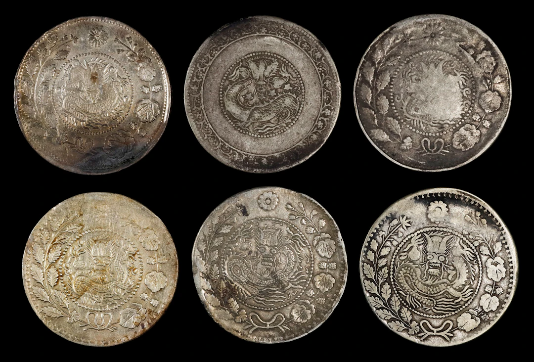 (t) CHINA. Sinkiang. Sextet of 5 Mace (Miscals) (6 Pieces), 1908-10.
