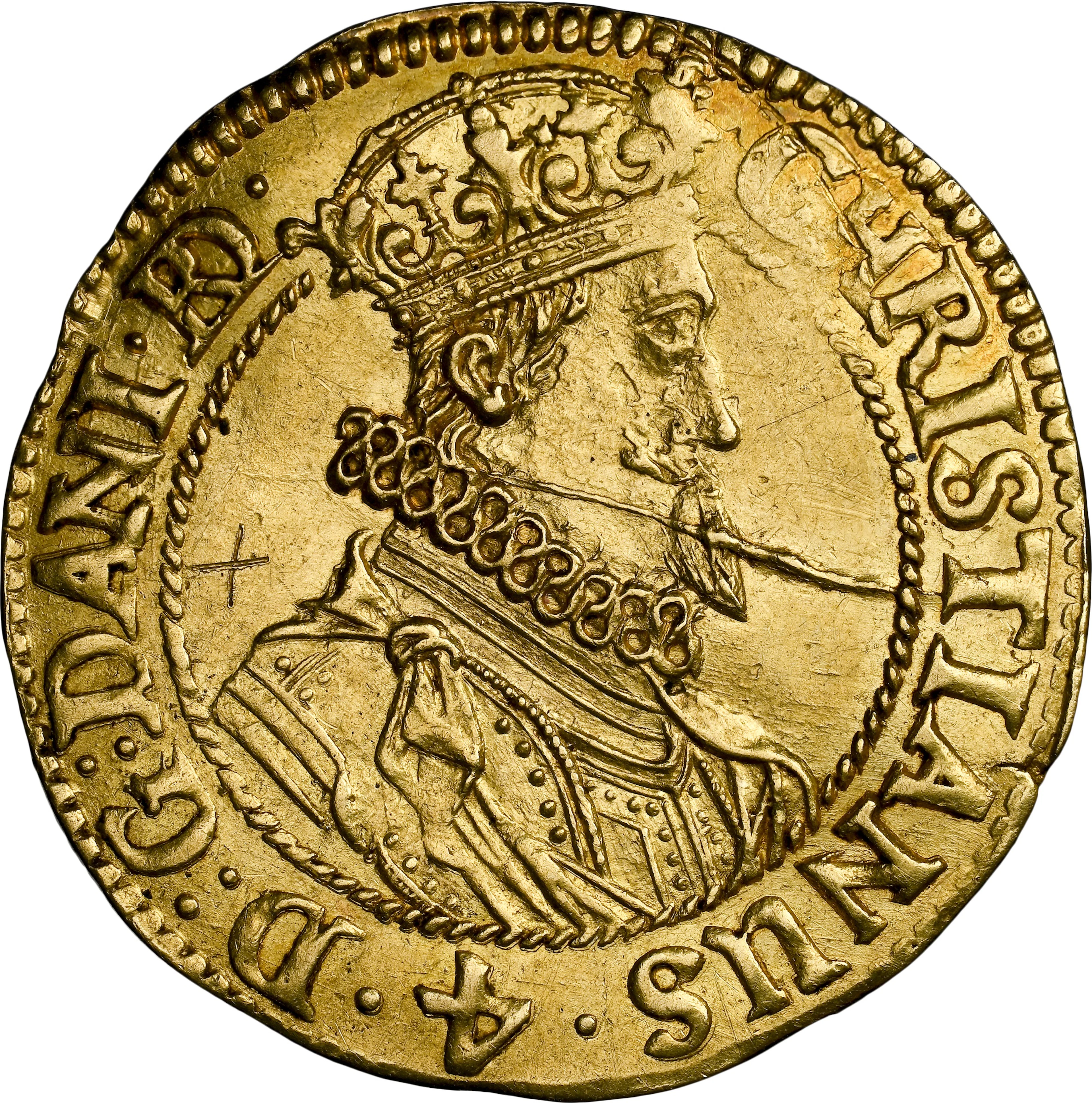 DENMARK. 2 Gold Krone, 1629. Copenhagen Mint. Christian IV. NGC Unc