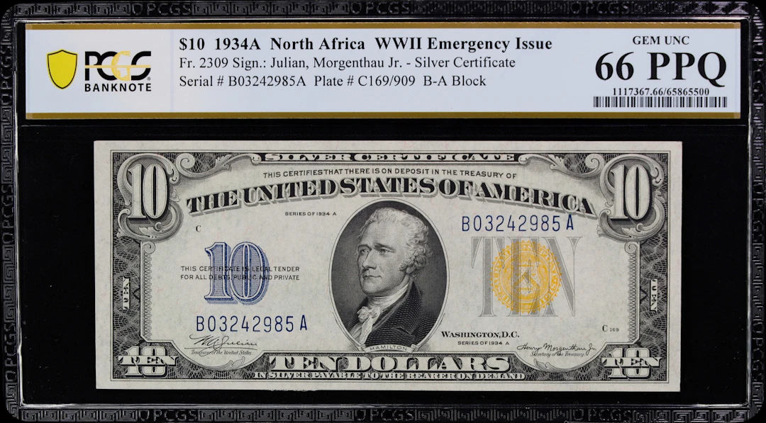 Fr. 2309. 1934A $10 North Africa Emergency Note. PCGS Banknote Gem