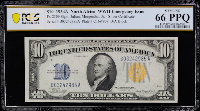 Fr. 2309. 1934A $10 North Africa Emergency Note. PCGS Banknote Gem