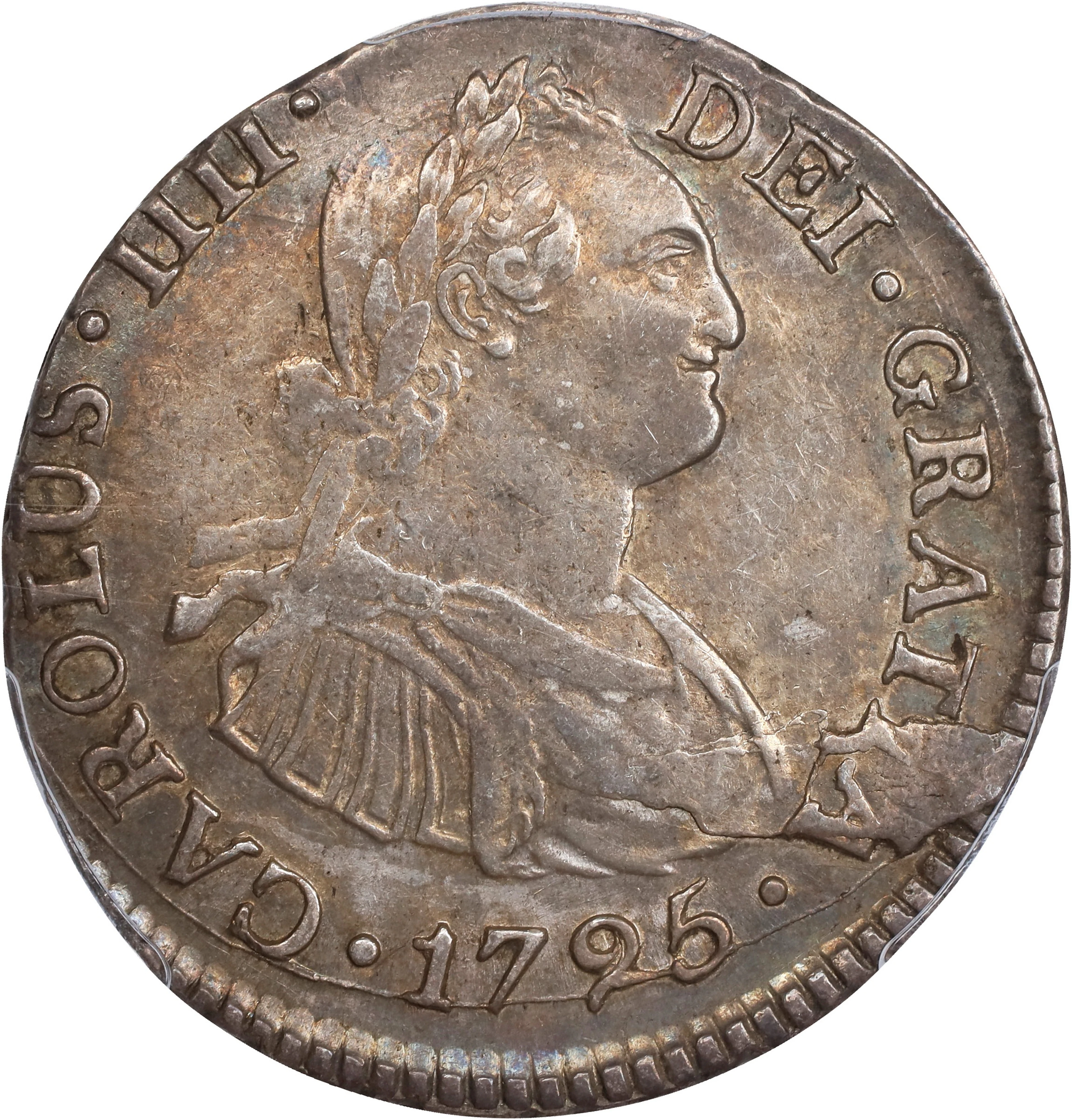 PERU. 2 Reales, 1795-LIMAE IJ. Lima Mint. Charles IV. PCGS AU-50.