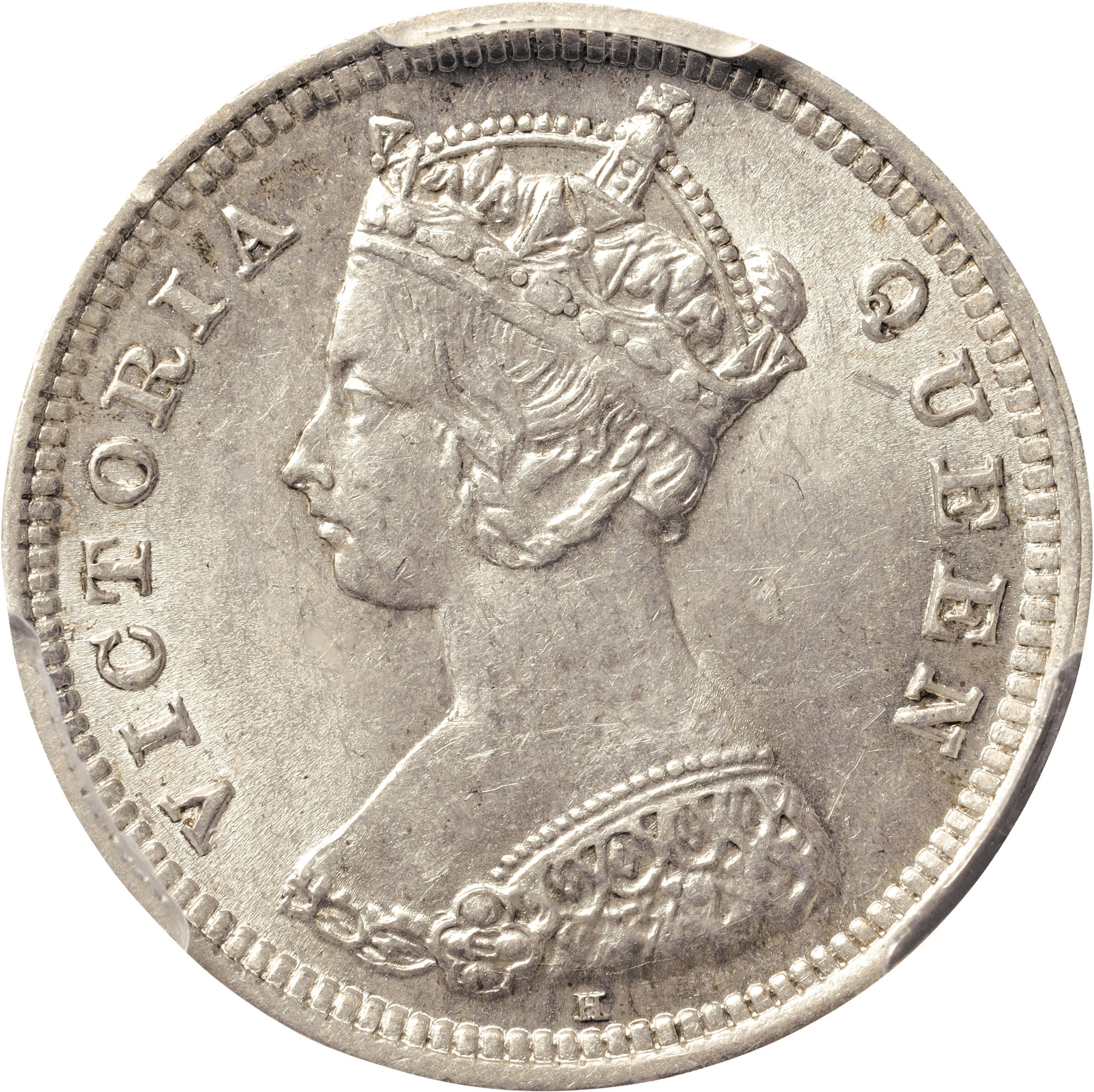 (t) HONG KONG (SAR). 10 Cents, 1889-H. Birmingham (Heaton) Mint. Victoria.
