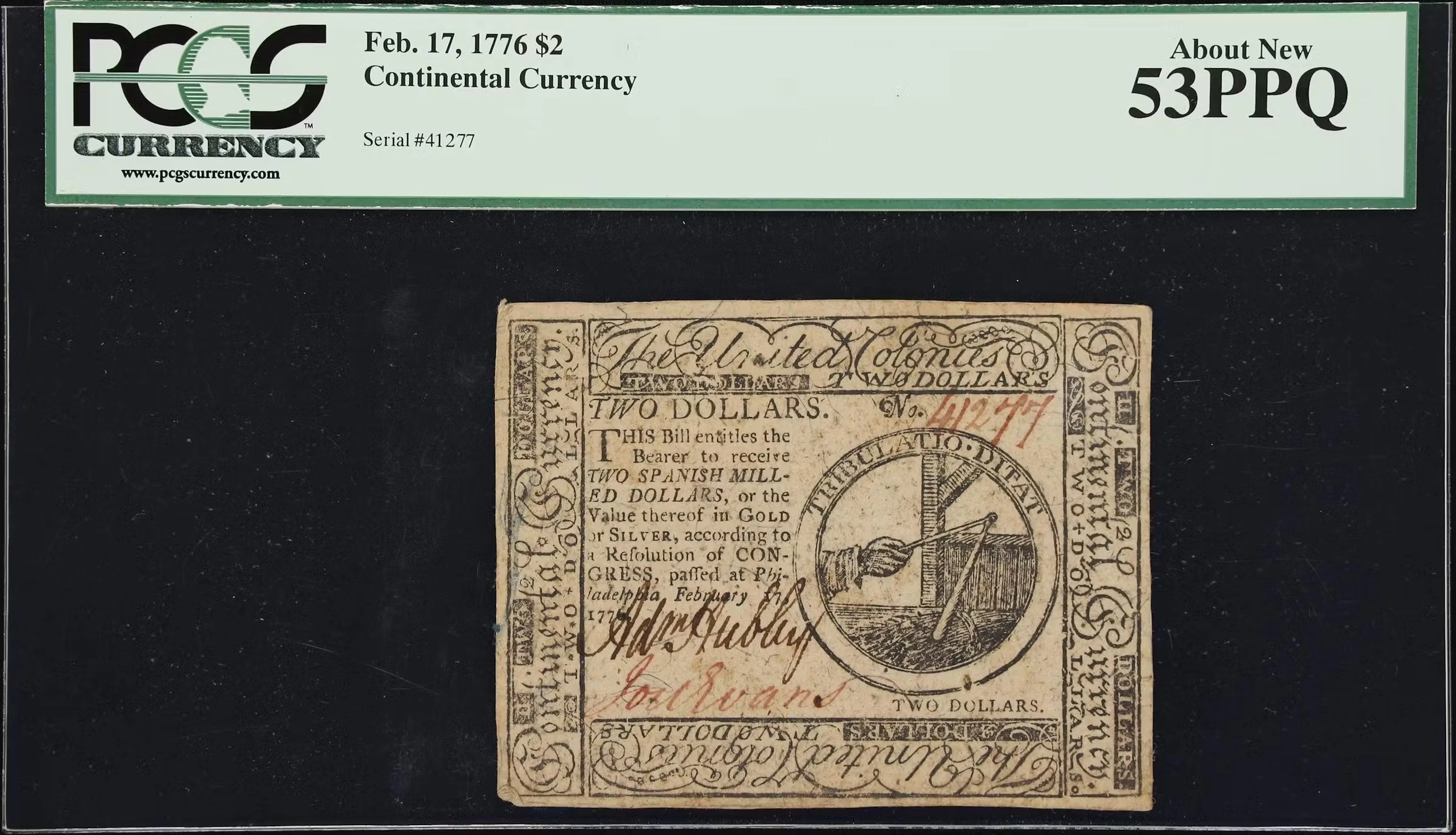 CC-24. Continental Currency. February 17, 1776. $2. PCGS Currency