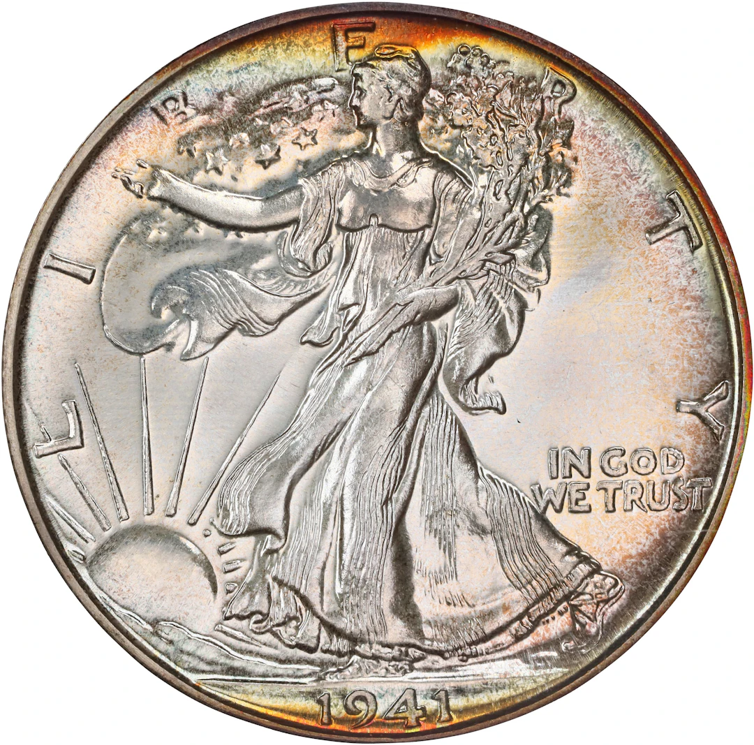 1941 Walking Liberty Half Dollar. Breen-5182. No AW. Proof-68 * (NGC). CAC.
