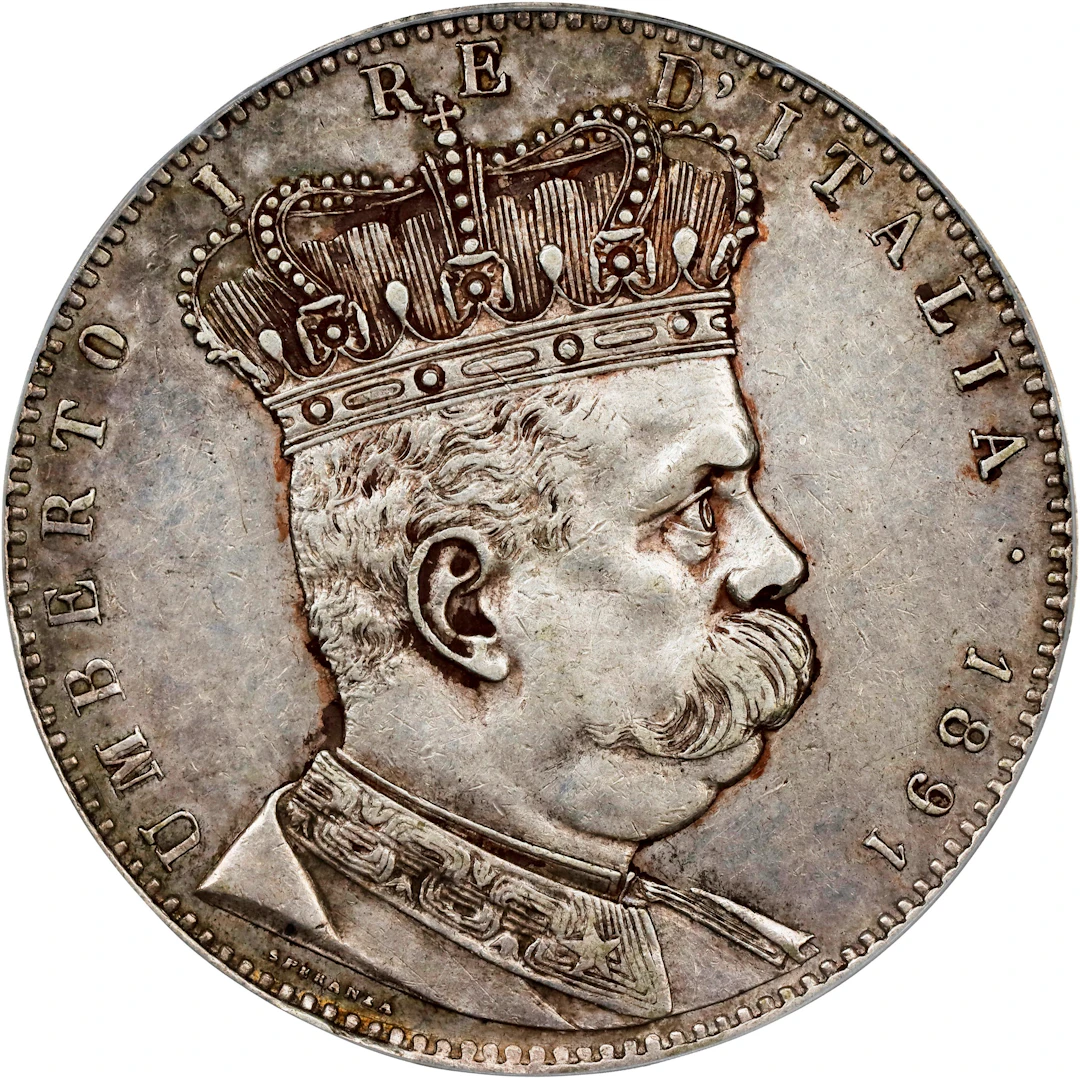 ERITREA. 5 Lire (Tallero), 1891. Rome Mint. Umberto I. PCGS Genuine--Cleaned