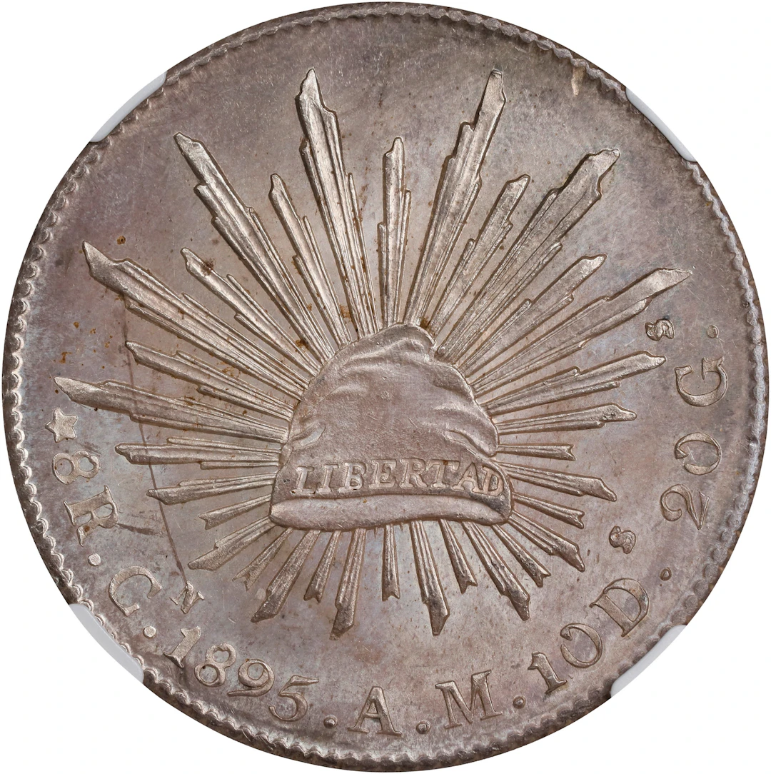 MEXICO. 8 Reales, 1895-Cn AM. Culiacan Mint. NGC MS-62+.