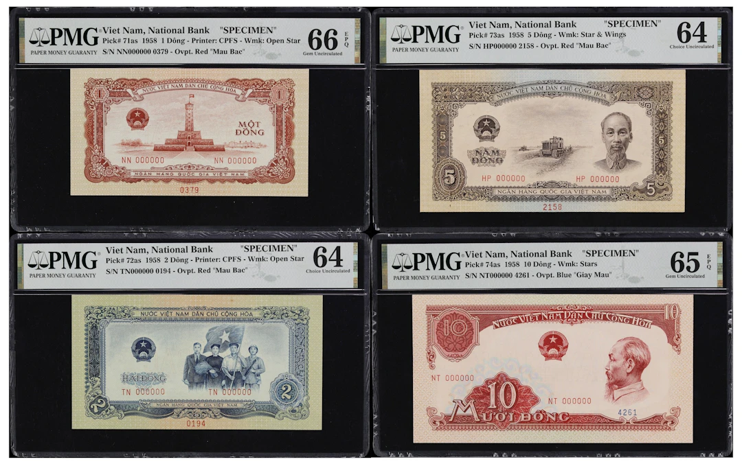 VIETNAM. Lot of (4). National Bank of Vietnam. 1, 2, 5, & 10 Dong