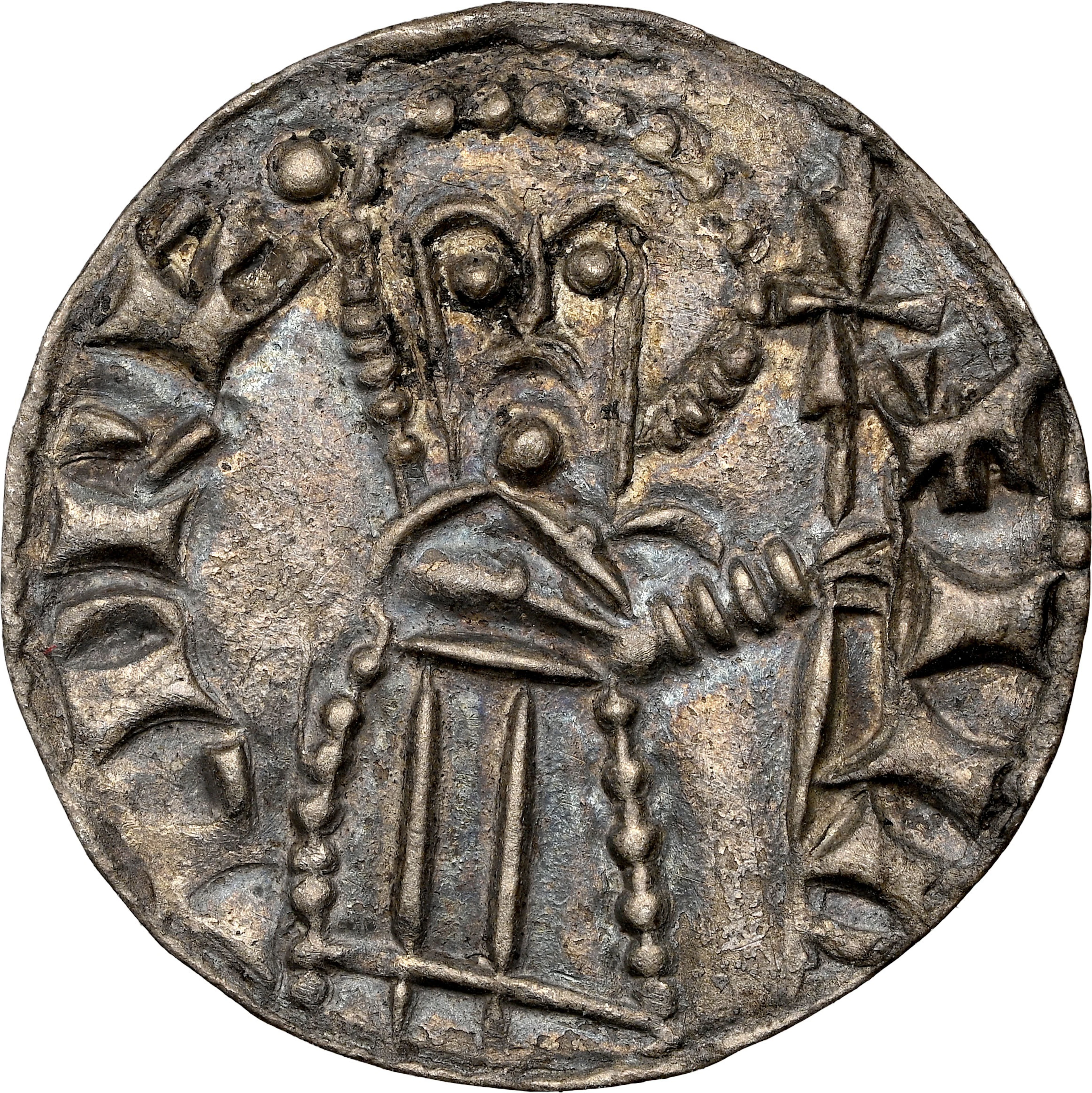 DENMARK. Penny, ND (1075-80). Lund Mint. Harald III Hén. NGC AU-58.