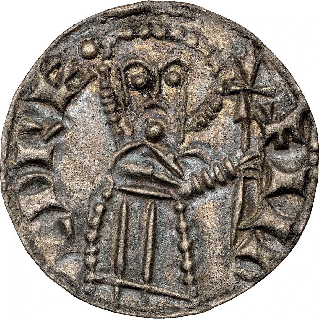 DENMARK. Penny, ND (1075-80). Lund Mint. Harald III Hén. NGC AU-58.