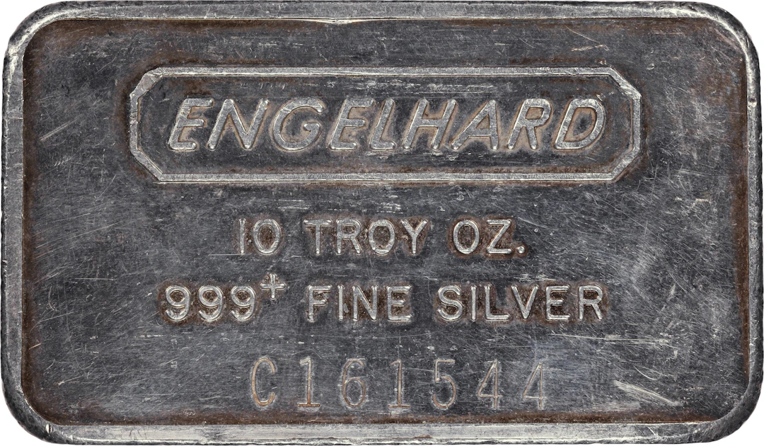 (10 oz, 311.04 g ASW). Engelhard 10 oz Silver Bar.