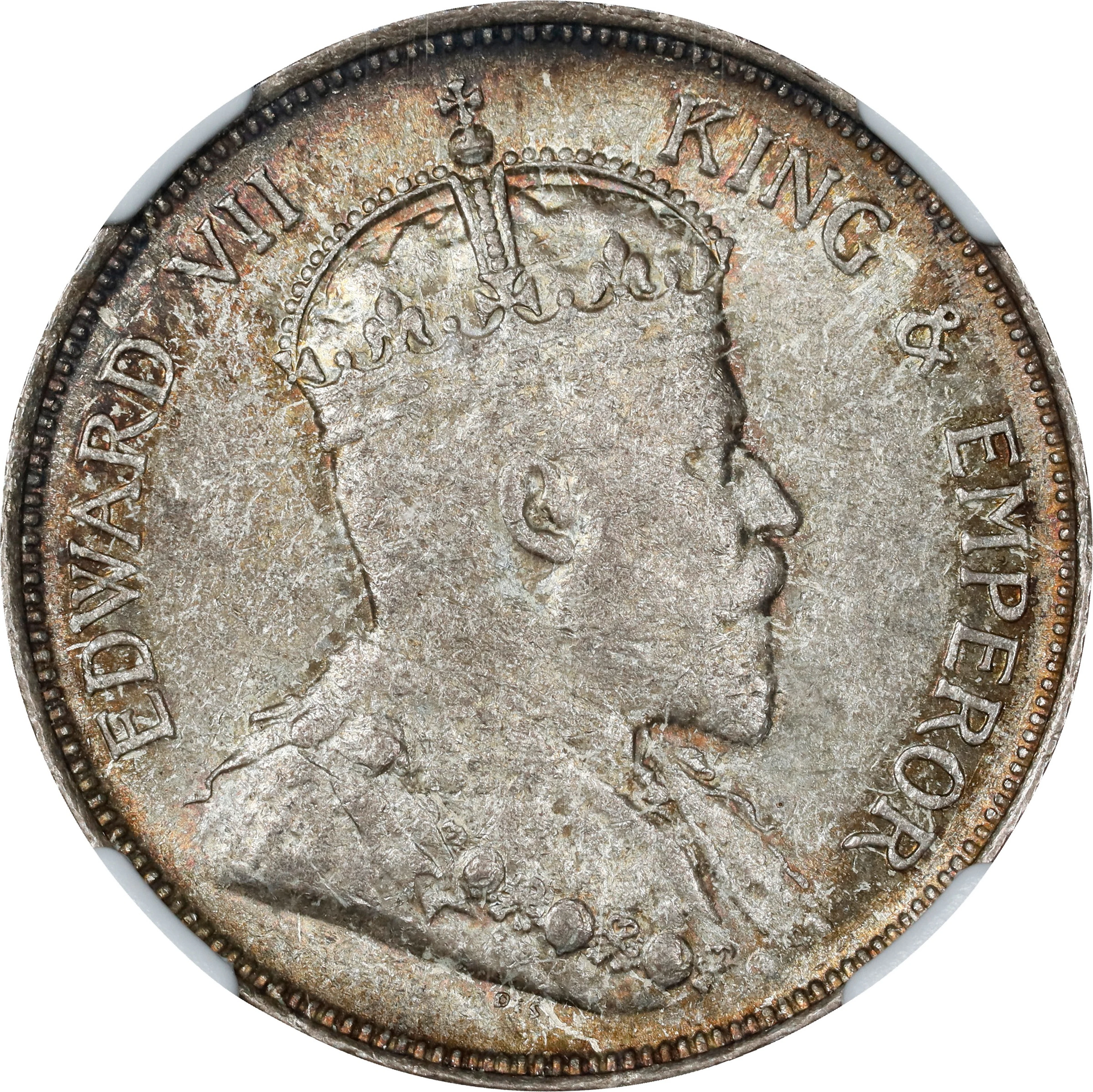 STRAITS SETTLEMENTS. 50 Cents, 1908. London Mint. Edward VII. NGC MS-62.