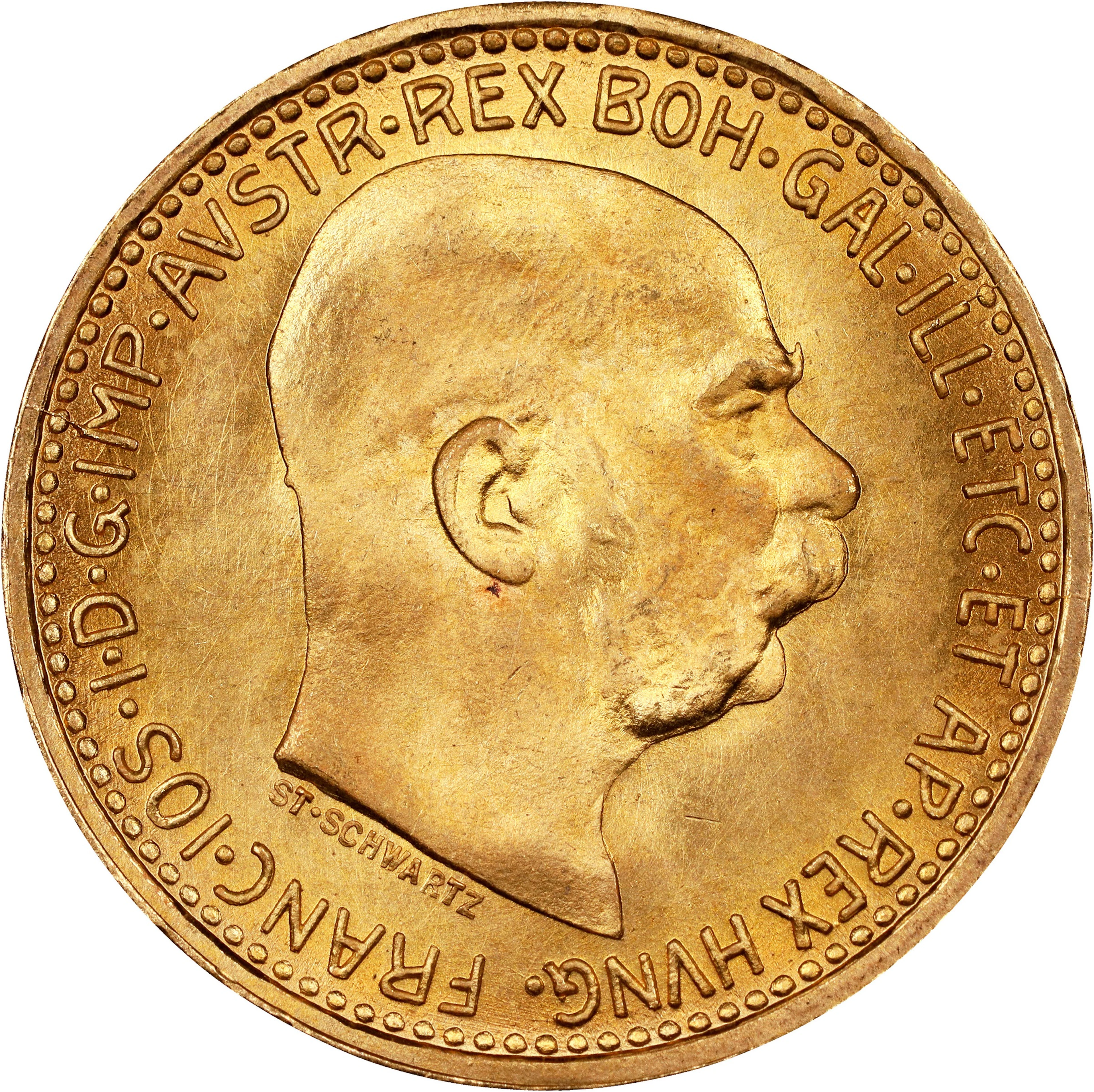 (0.098 oz, 3.048 g AGW). Austria. 1912 Gold 10 Corona.