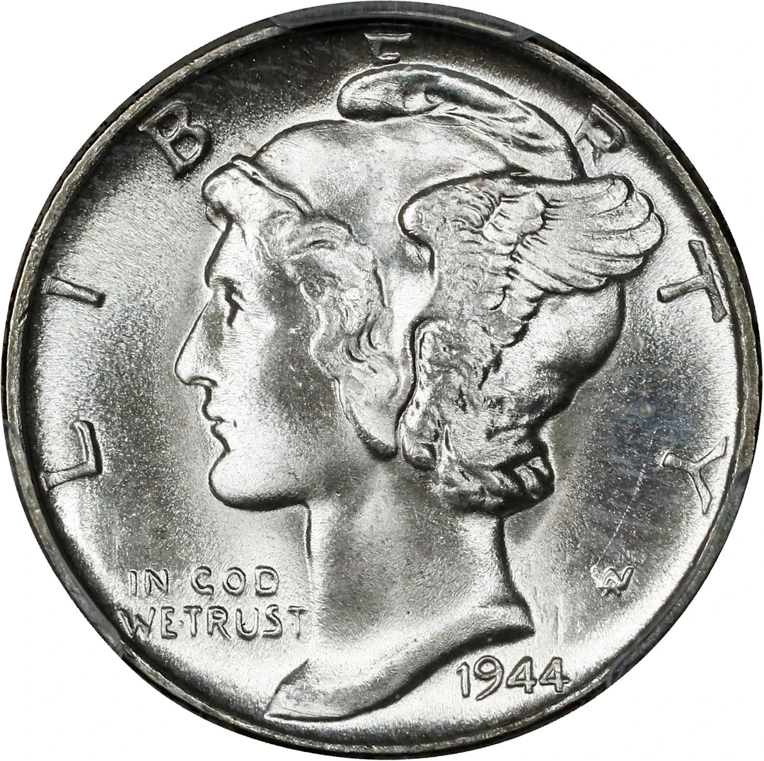 1944 Mercury Dime. MS-67+ FB (PCGS).