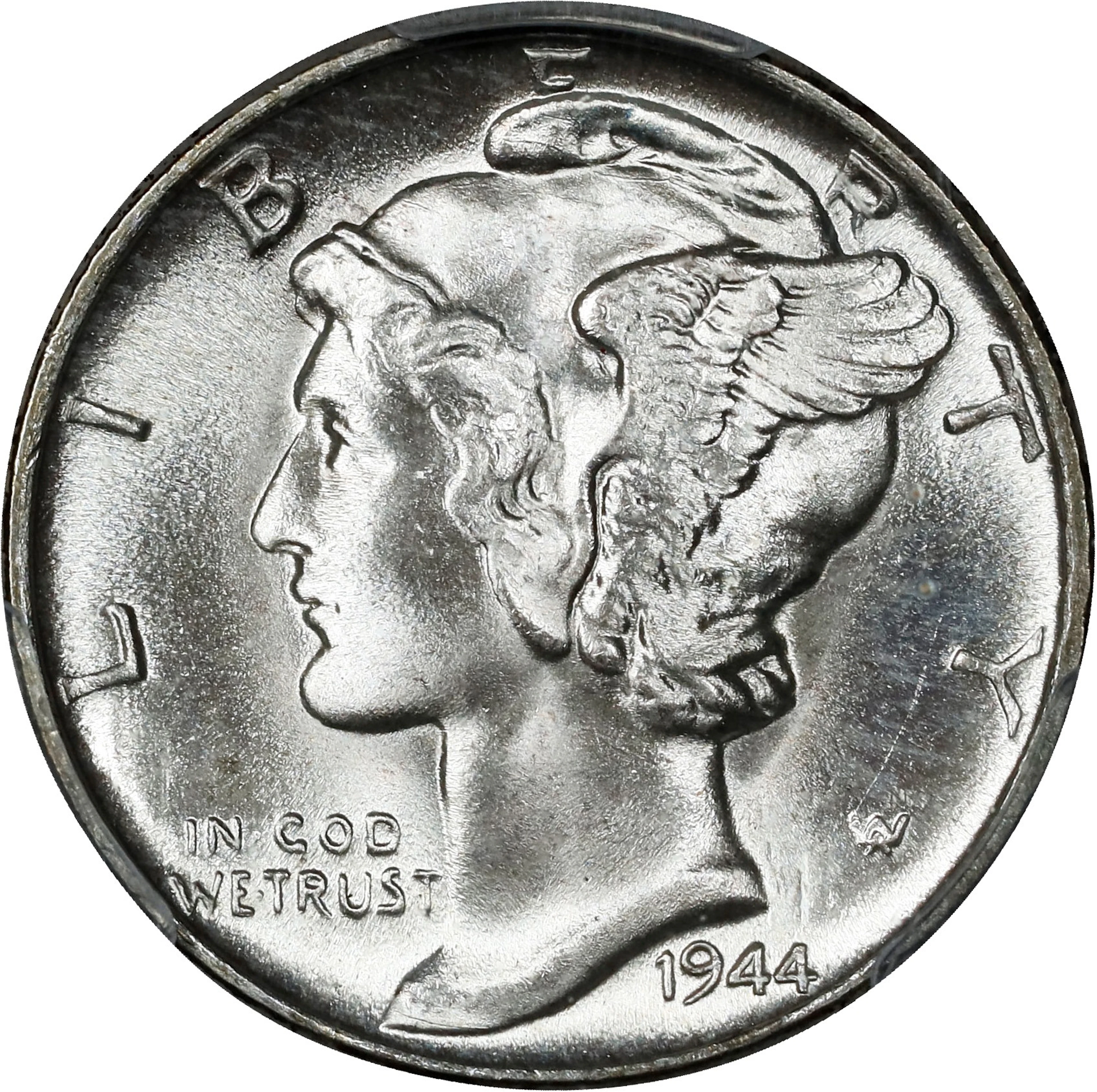 1944 Mercury Dime. MS-67+ FB (PCGS).