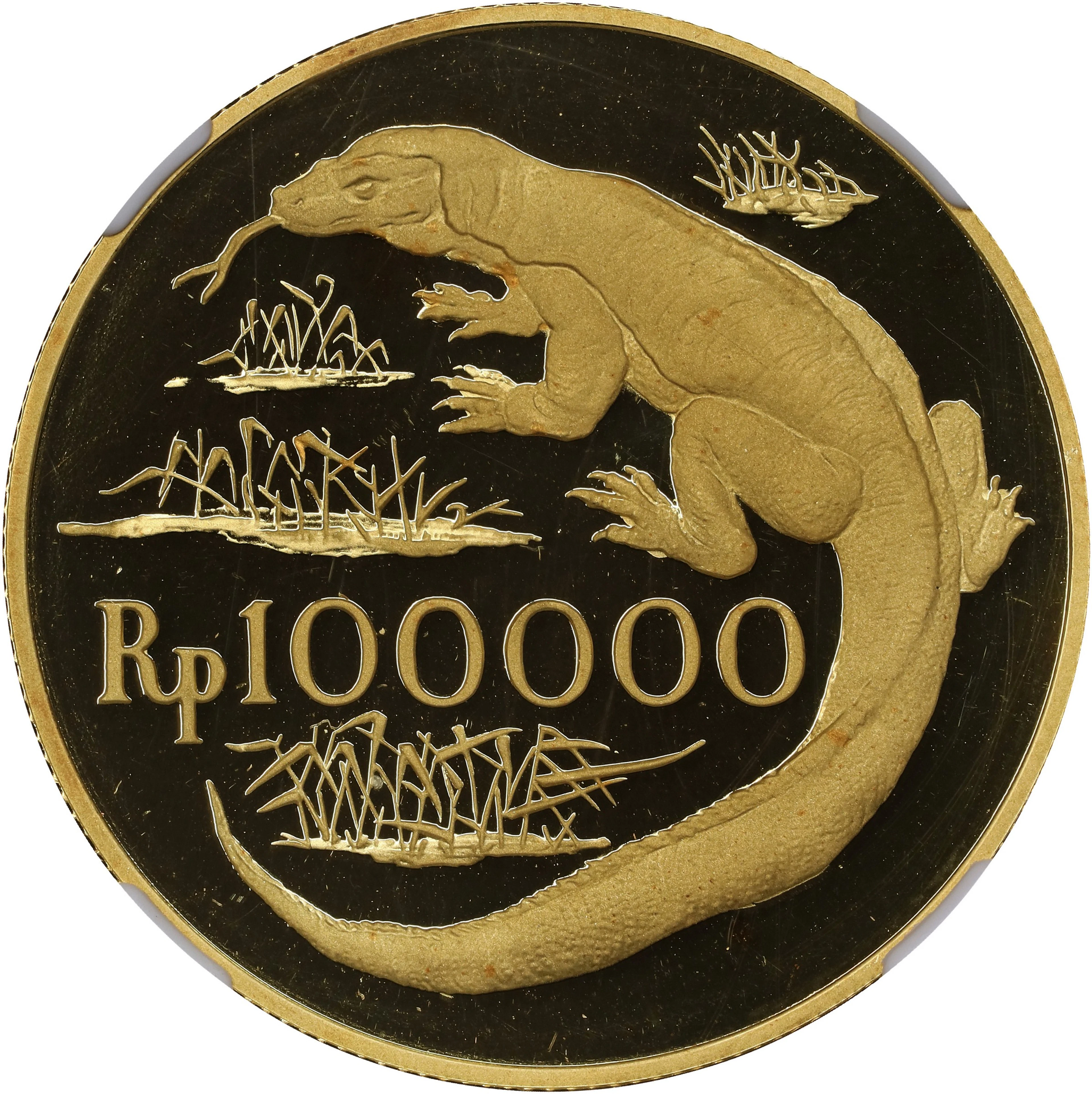 INDONESIA. Gold 100000 Rupiah, 1974. London or Llantrisant Mint. NGC