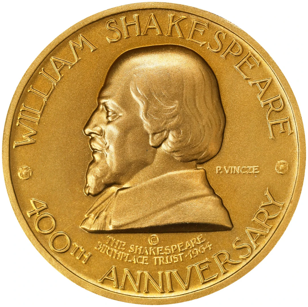 1964 William Shakespeare 400th Anniversary of Birth Medal. Second