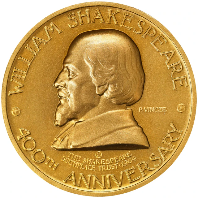 1964 William Shakespeare 400th Anniversary of Birth Medal. Second