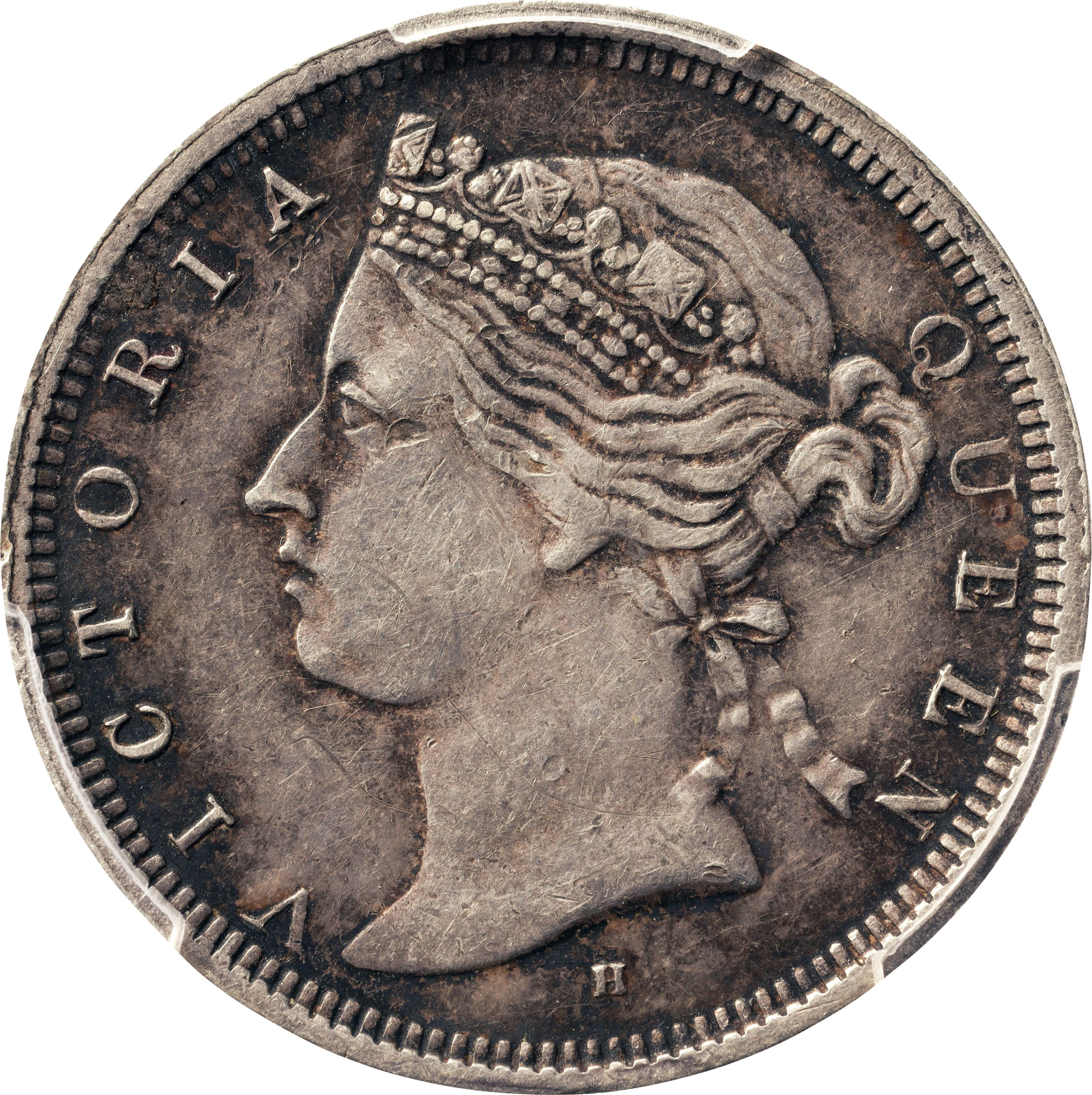 (t) HONG KONG (SAR). 20 Cents, 1873-H. Birmingham (Heaton) Mint. Victoria.
