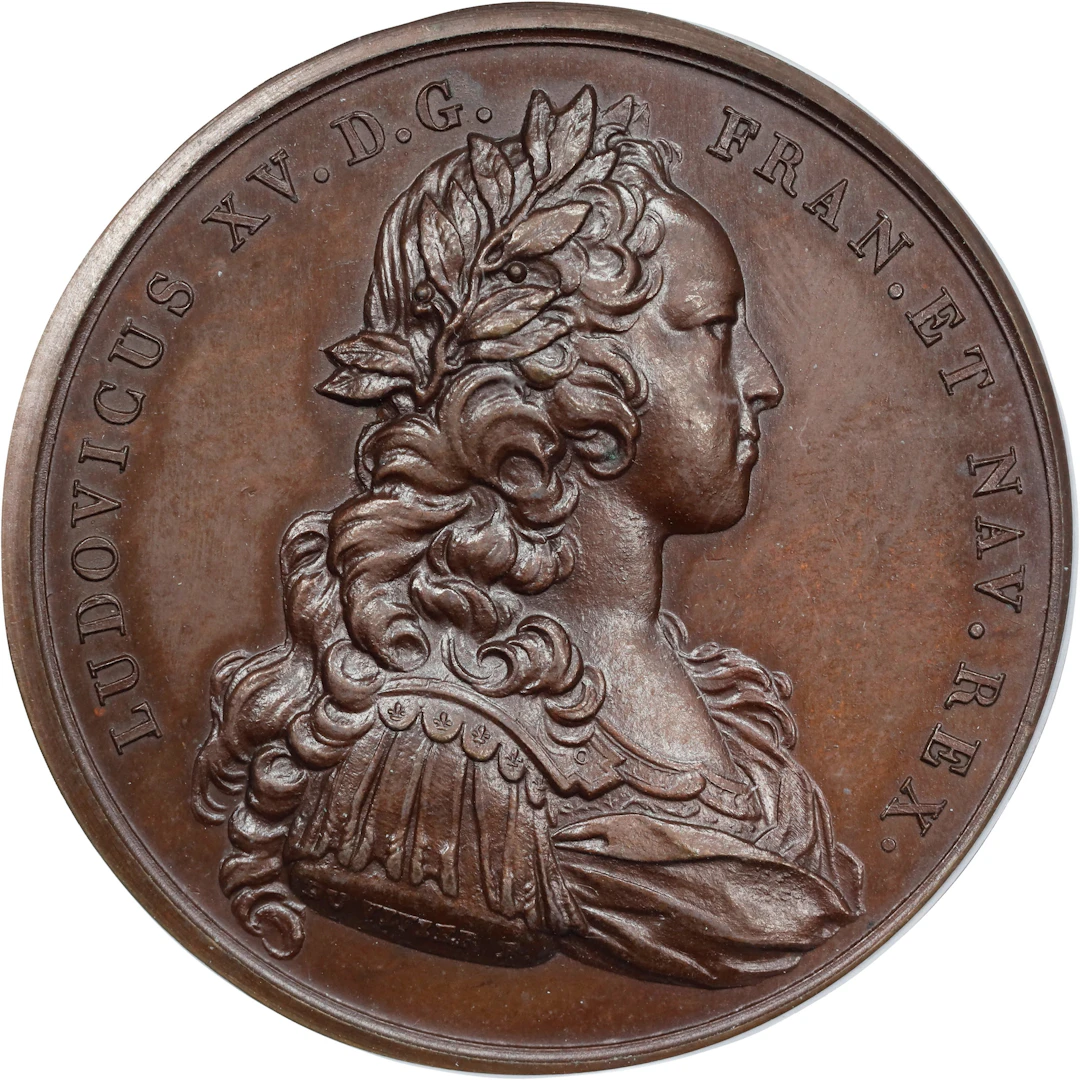 1721 Guadeloupe Fortified Medal. Betts-148. Bronze. MS-64 BN (PCGS).