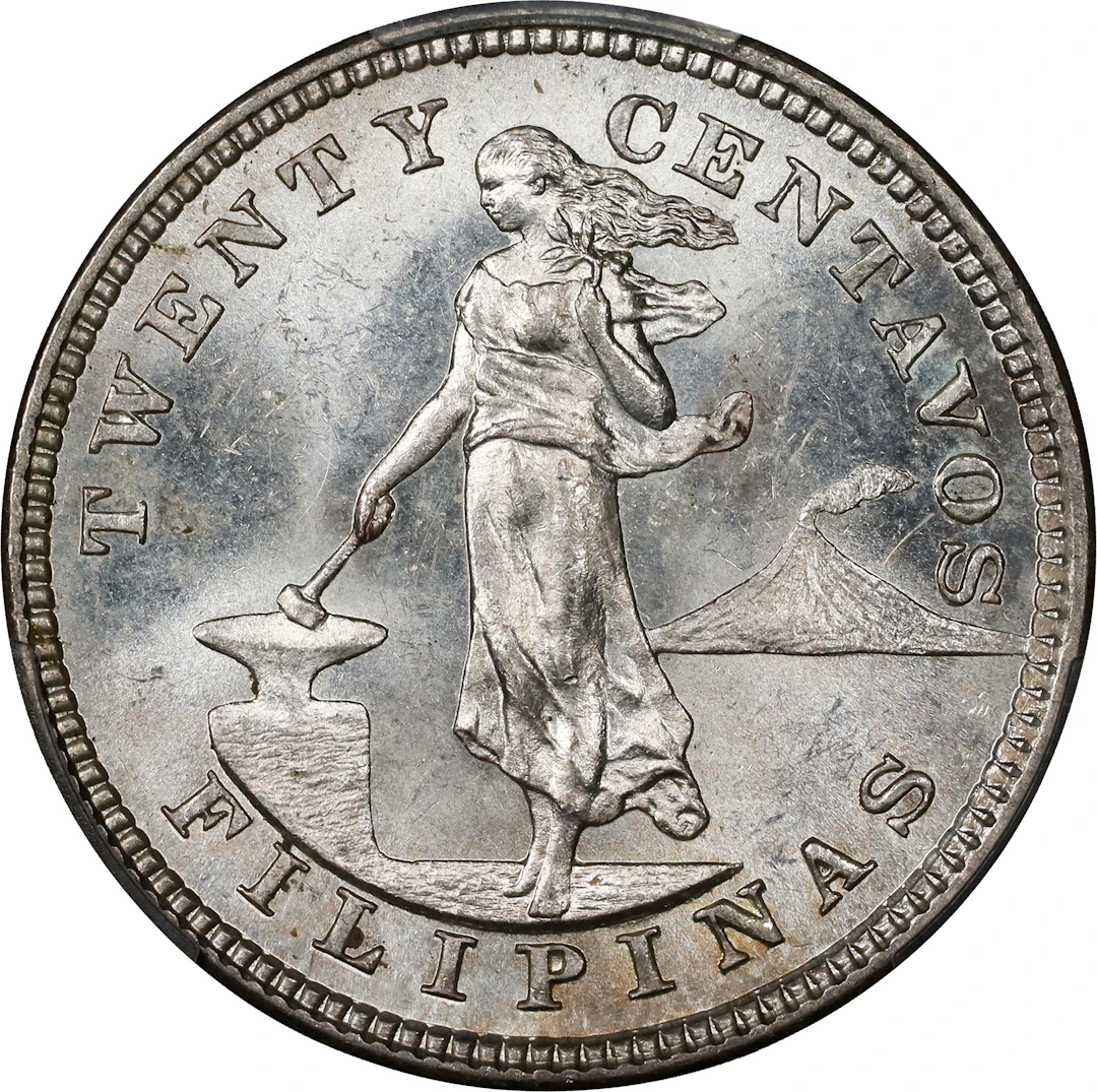 PHILIPPINES. 20 Centavos, 1904. San Francisco Mint. PCGS MS-63.