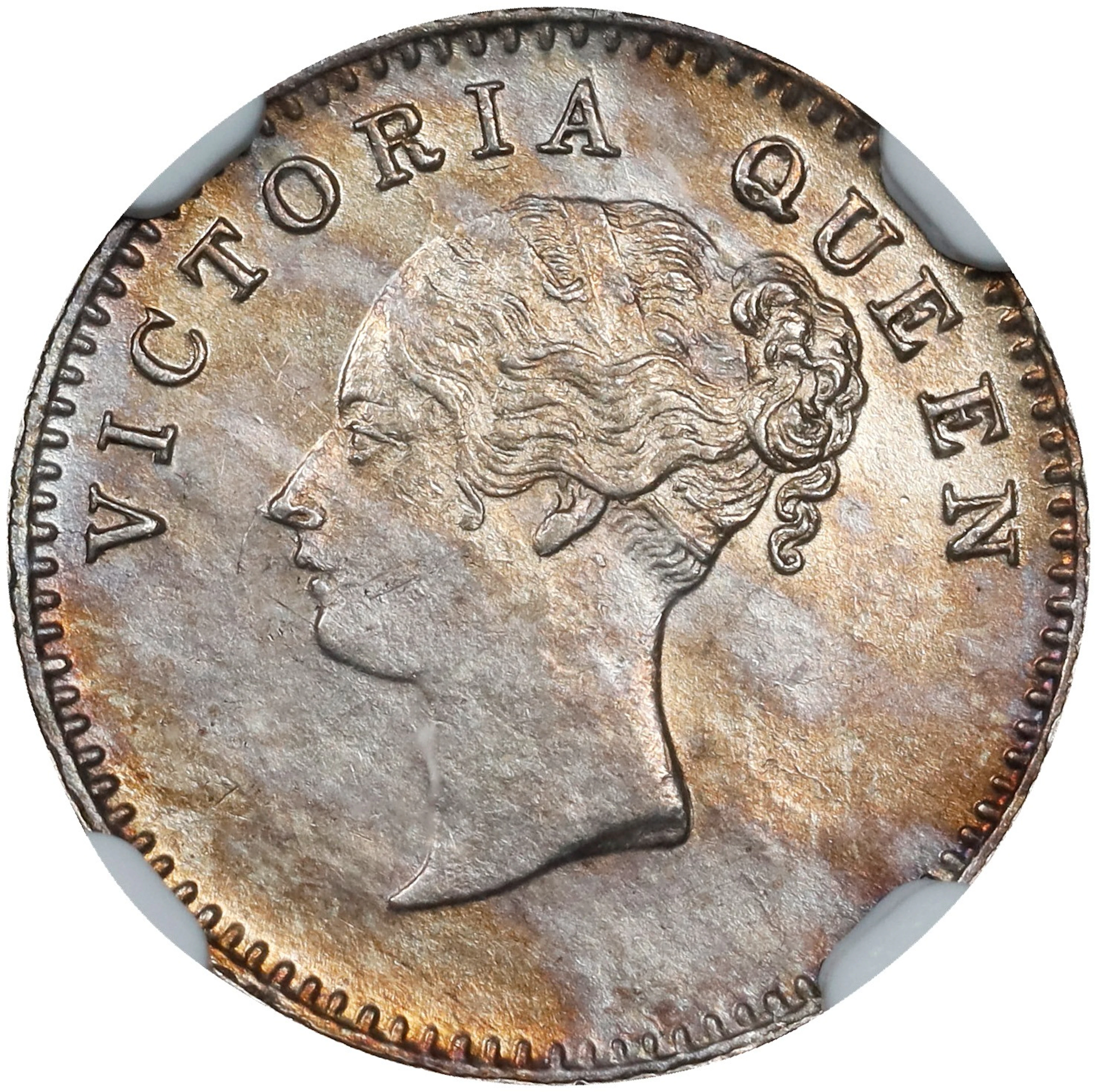 INDIA. British East India Company. 2 Annas, 1841.-(C). Calcutta Mint.