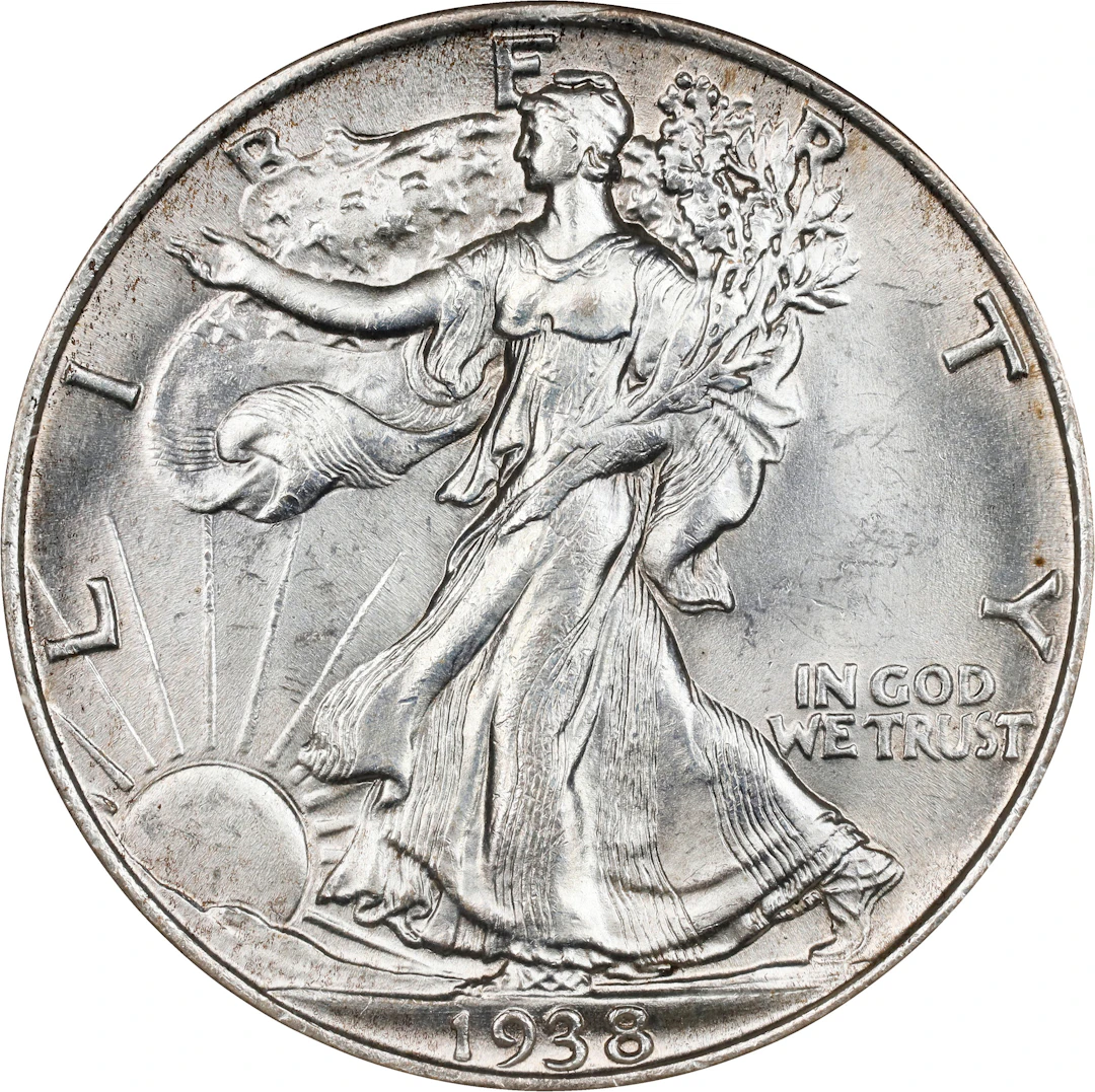 1938 Walking Liberty Half Dollar. MS-64 (NGC).
