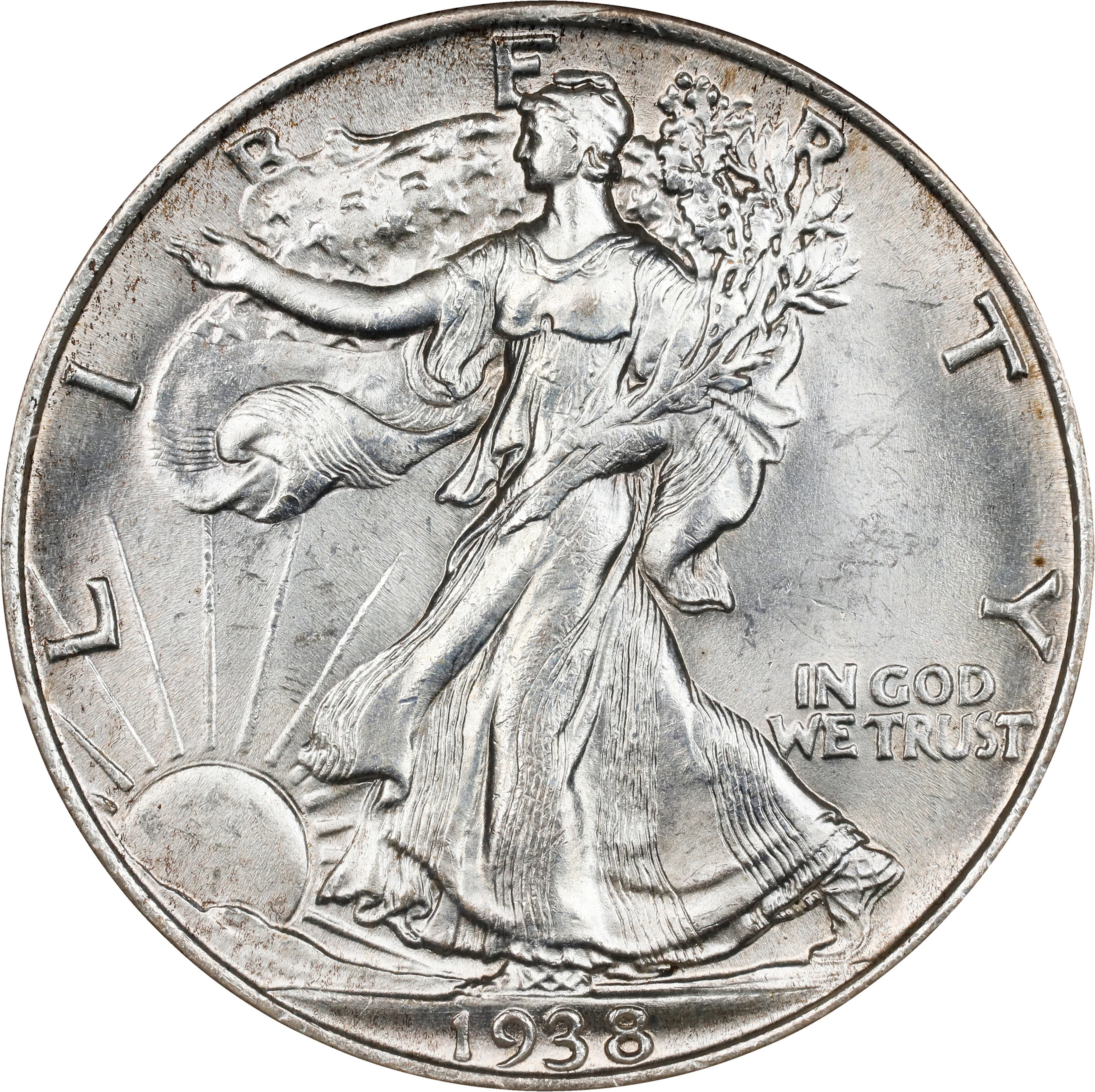 1938 Walking Liberty Half Dollar. MS-64 (NGC).