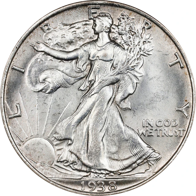 1938 Walking Liberty Half Dollar. MS-64 (NGC).