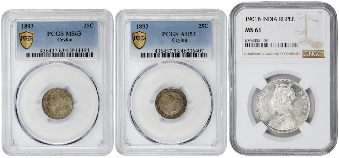 MIXED LOTS. Trio of Mixed Coinage (3 Pieces), 1893-1901. Victoria.