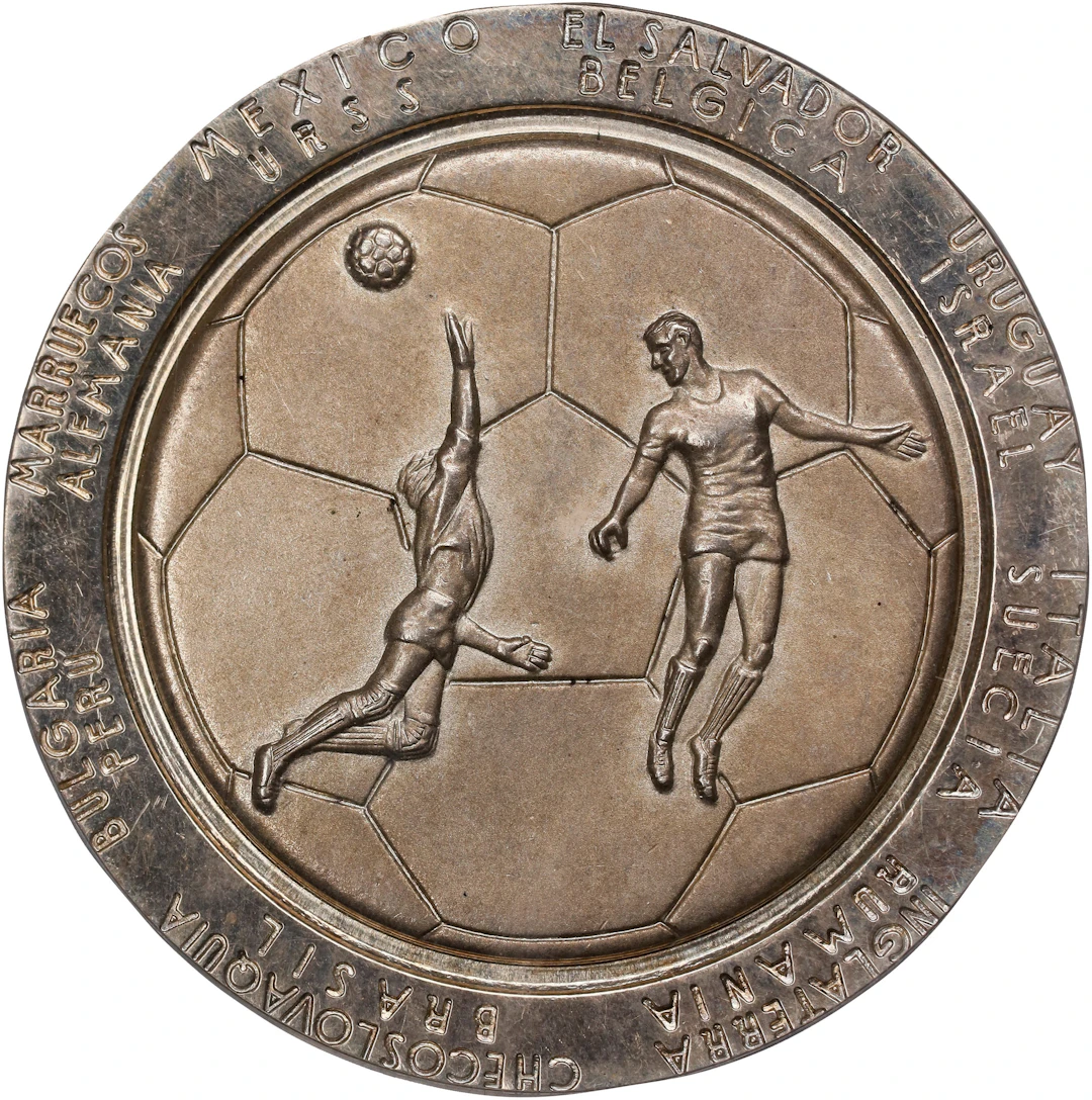 MEXICO. IX FIFA World Cup Silver Medal, 1970. ANACS MS-63.